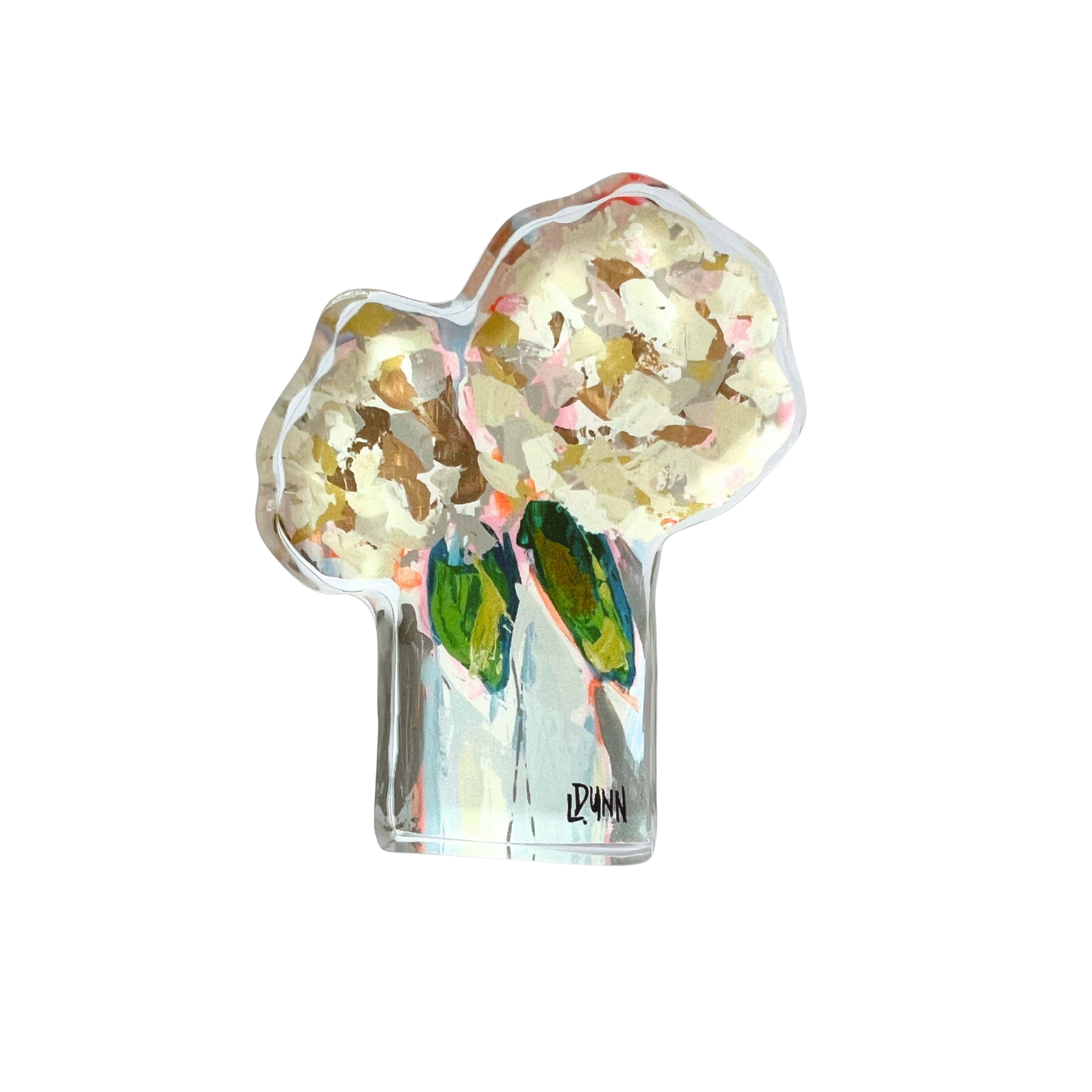 Two Hydrangea Blooms Acrylic Block