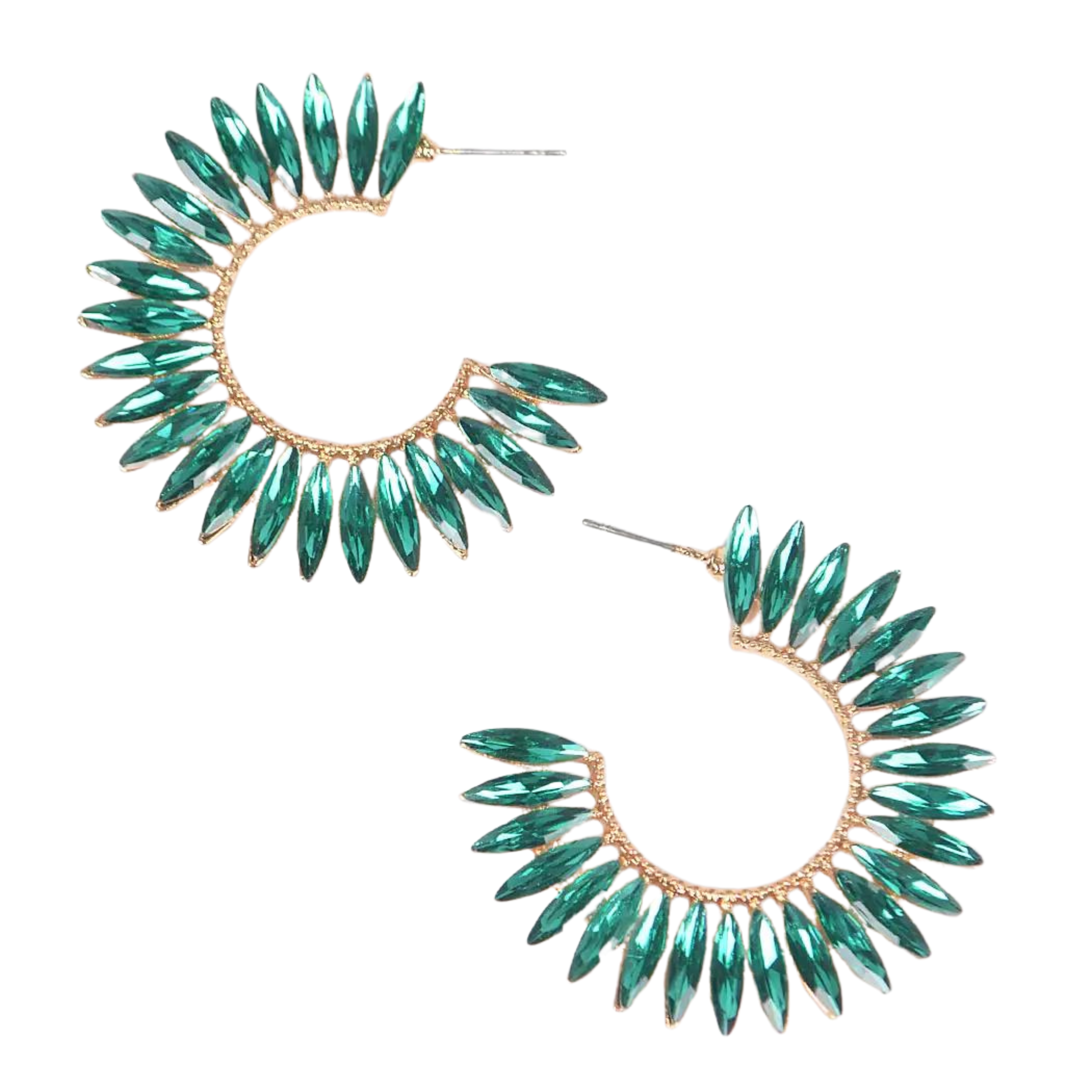 Rhinestone Earrings | Green