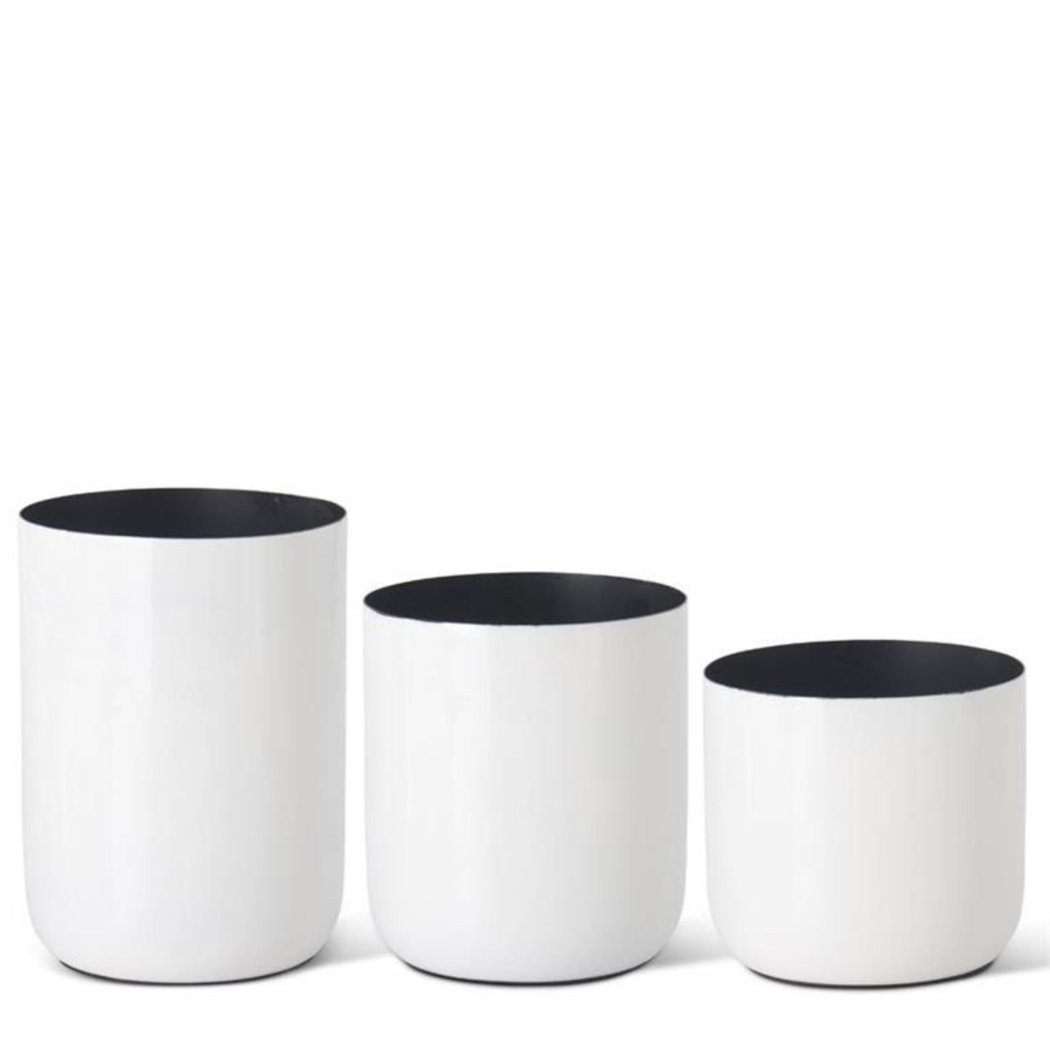 White Enameled Metal Pots