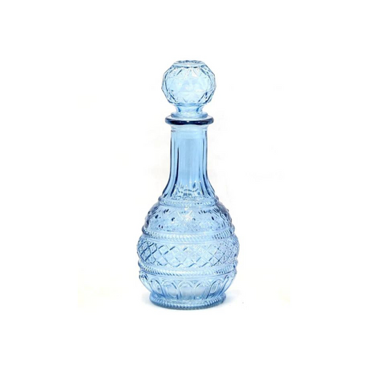 Blue Ornamental Glass Decanter