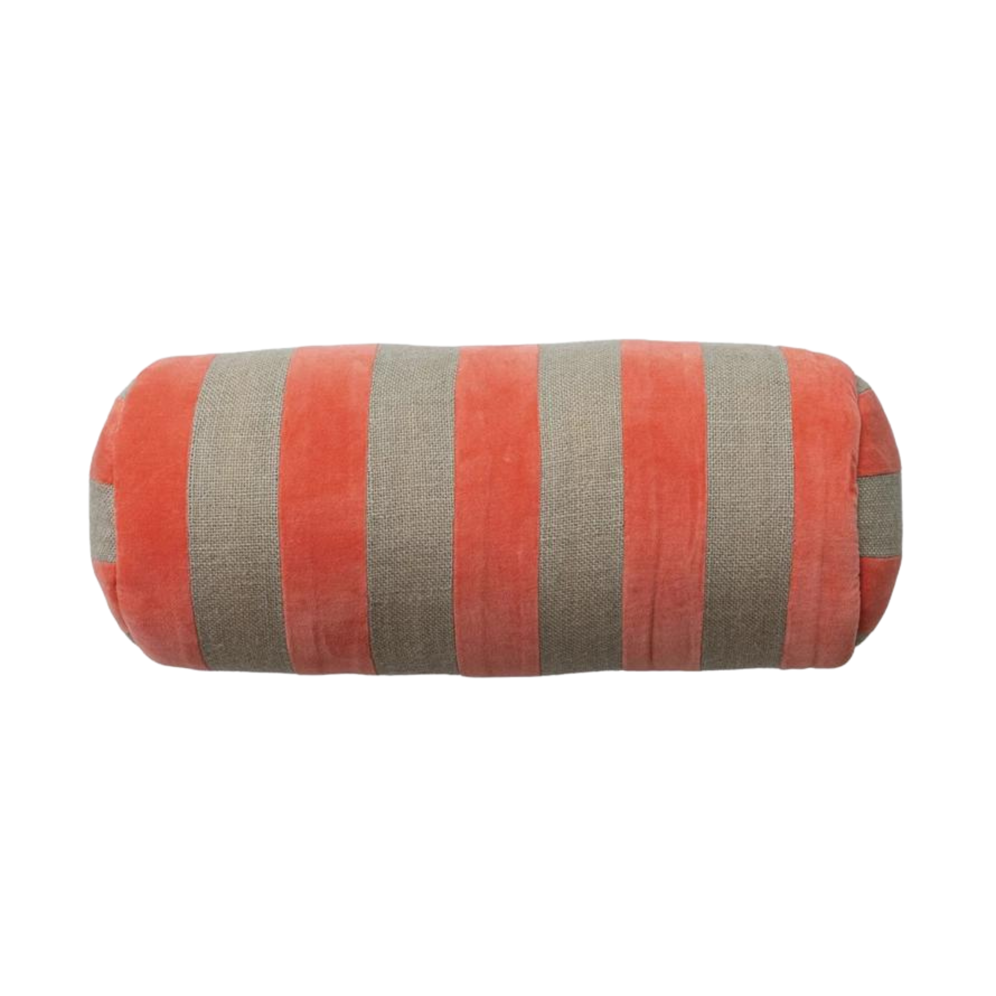 Velvet & Jute Bolster Pillow | 18" x 8"