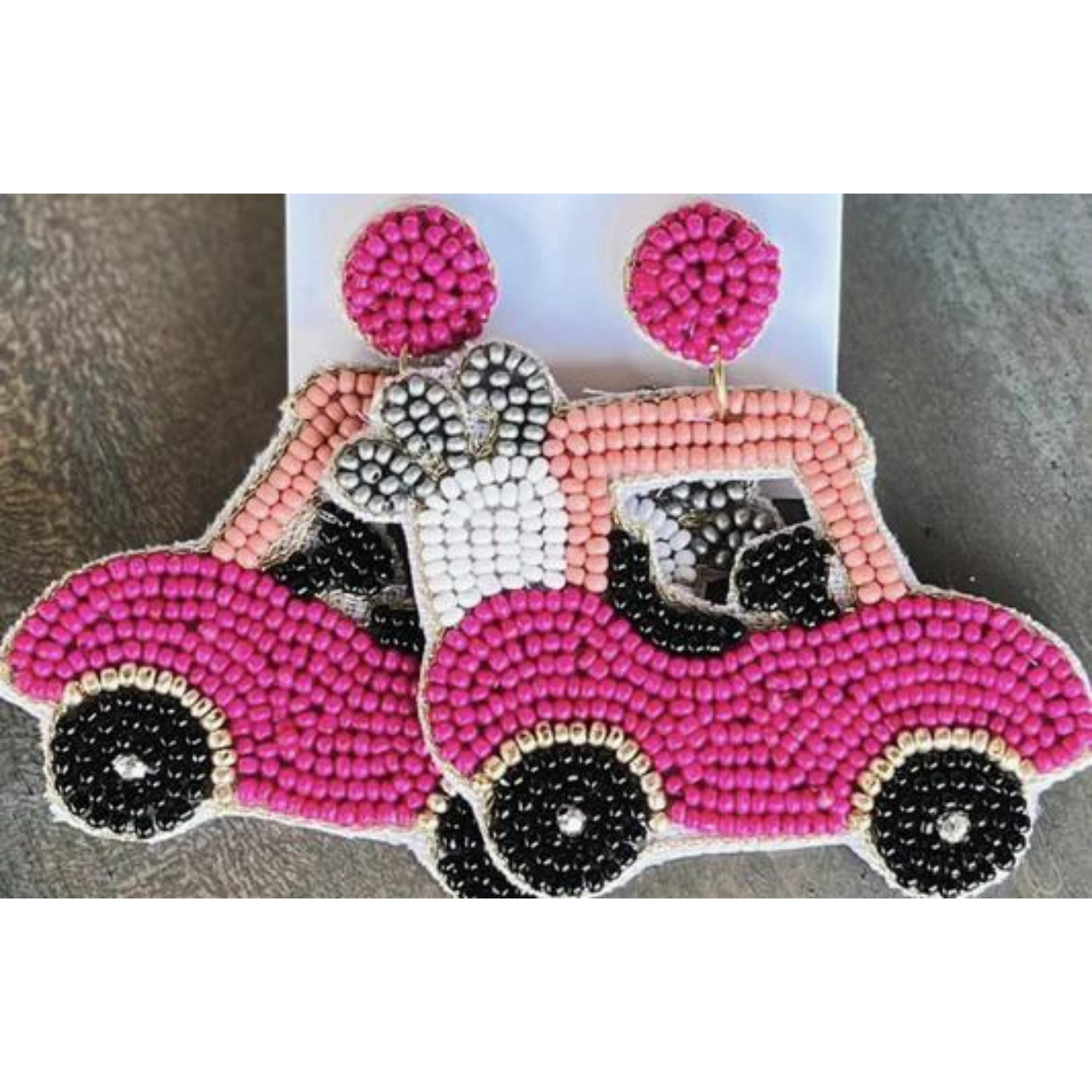 Golf Cart Beaded Earring