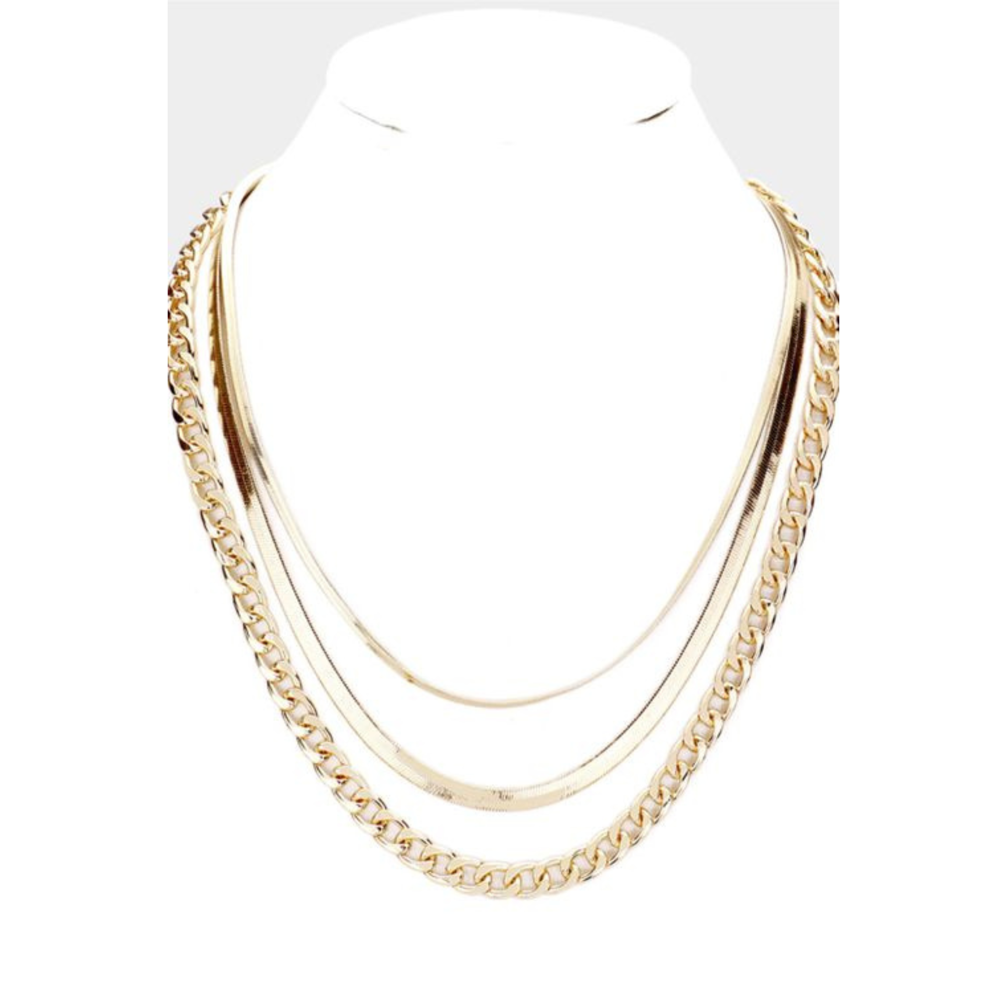 Herringbone Cuban Chains Necklace