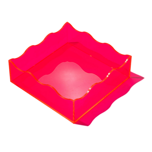 Wavy Tray - Square - Hot Pink