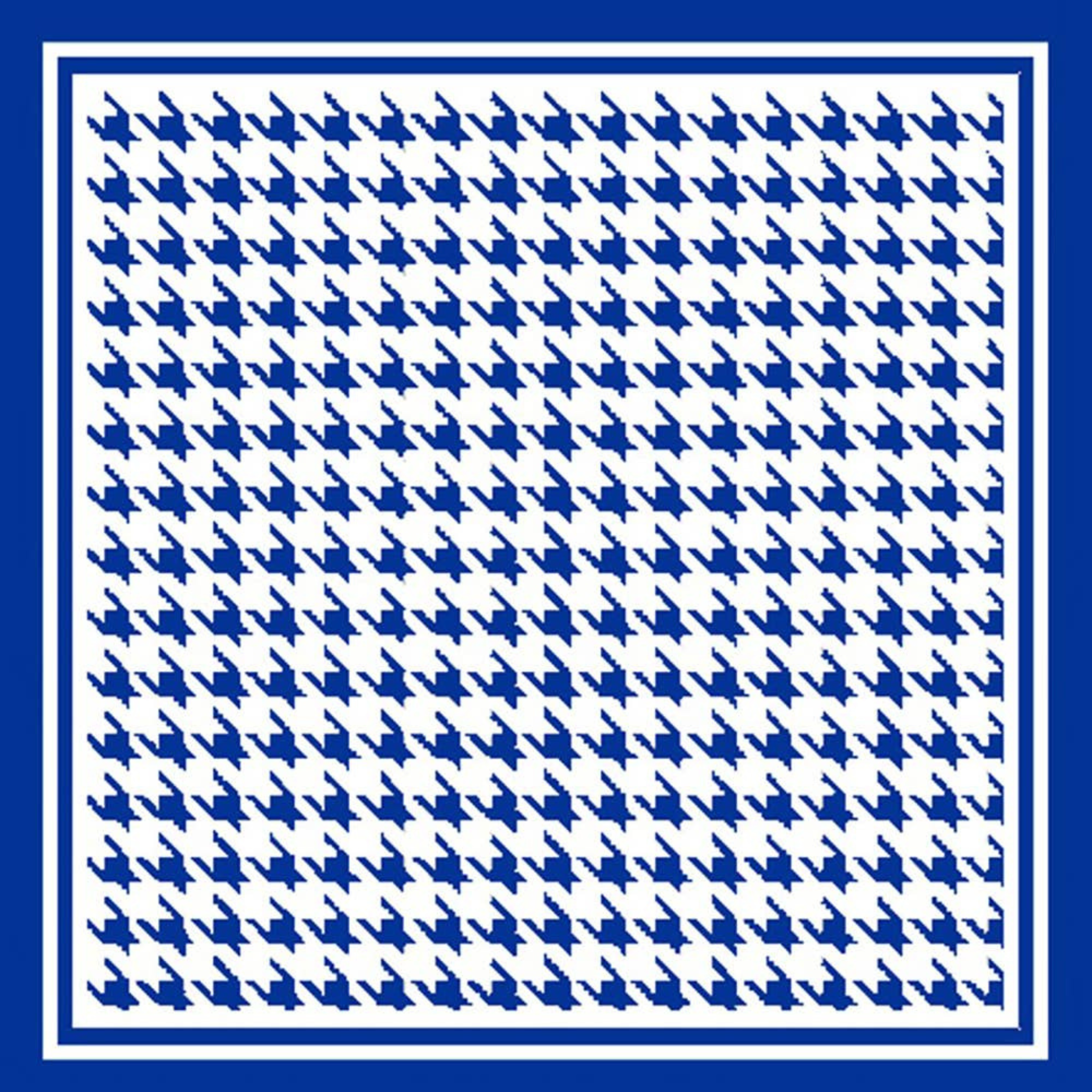 Silky Satin Square Scarf | Blue Houndstooth