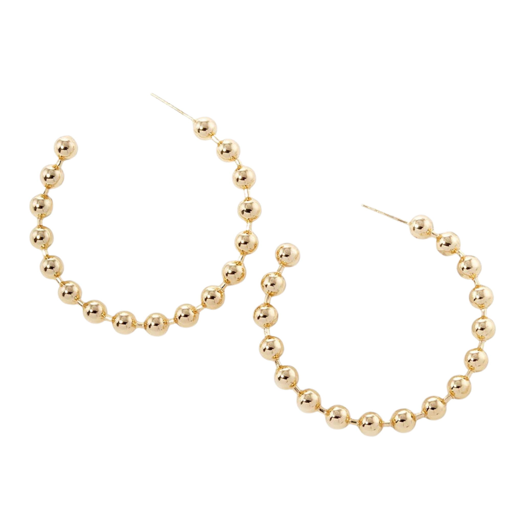 Gold Ball Hoop Earrings | Yellow Gold