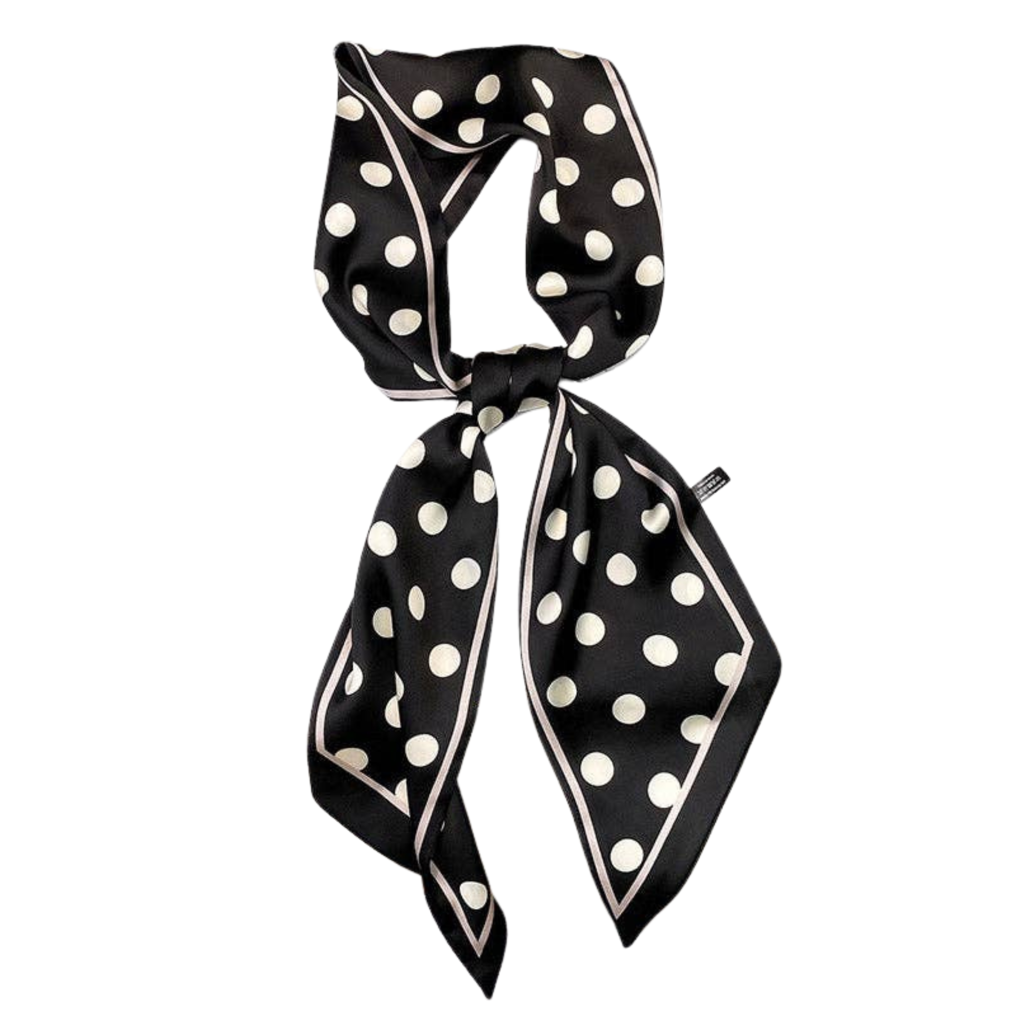 Vintage Polka-Dot Striped Printed Scarf | Black