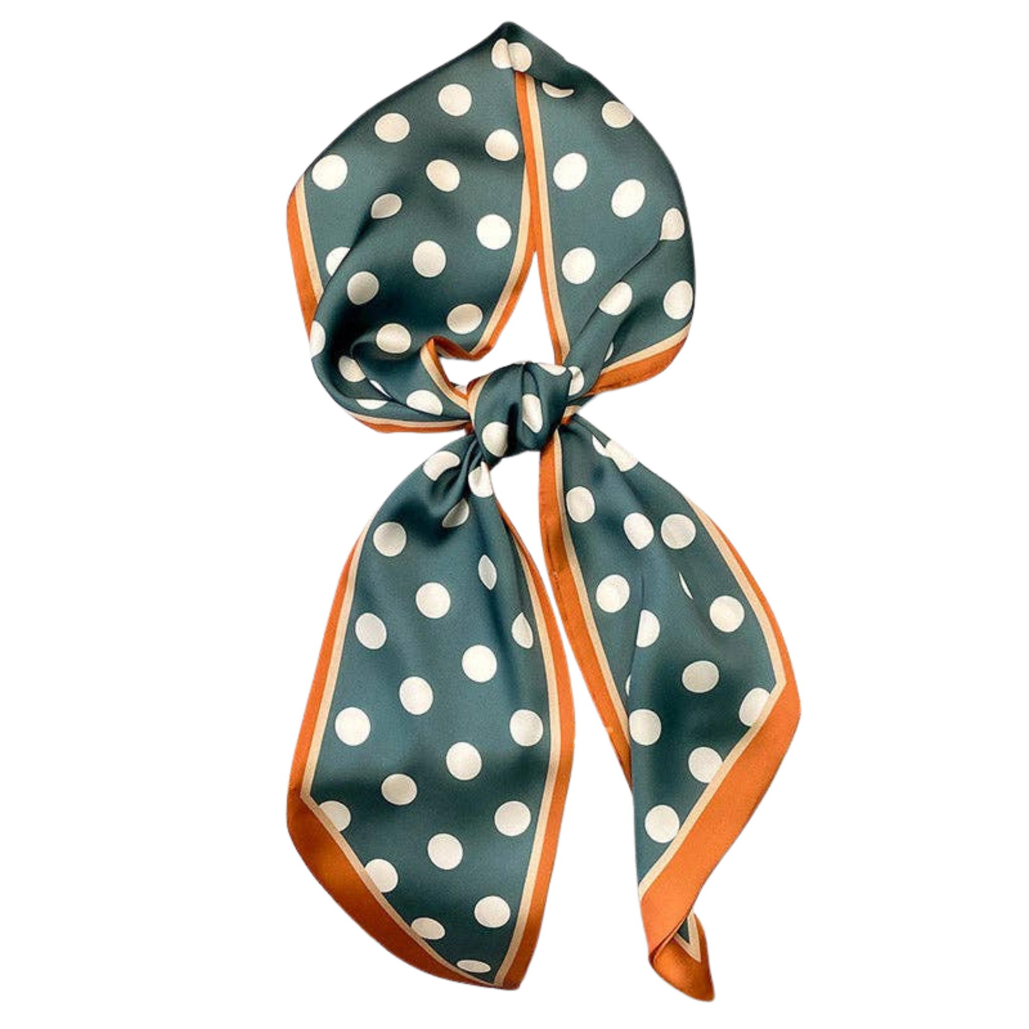 Vintage Polka-Dot Striped Printed Scarf | Blue & Orange