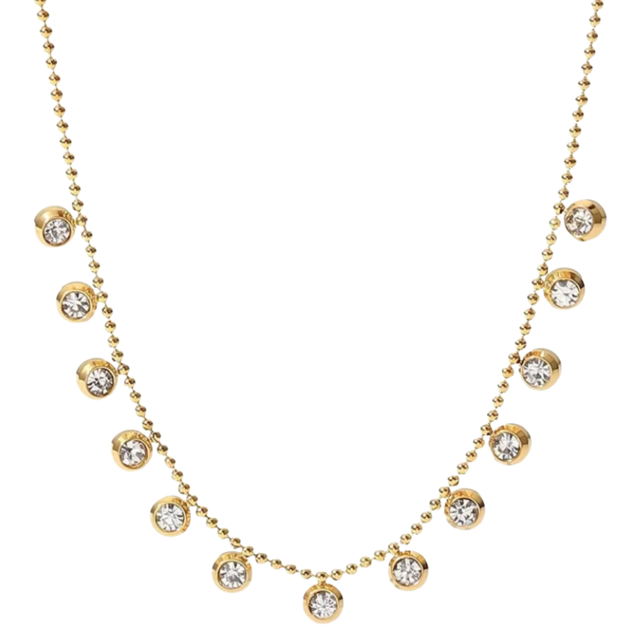 The Sweetest Thing. Bead Chain and Dangle Crystal Necklace