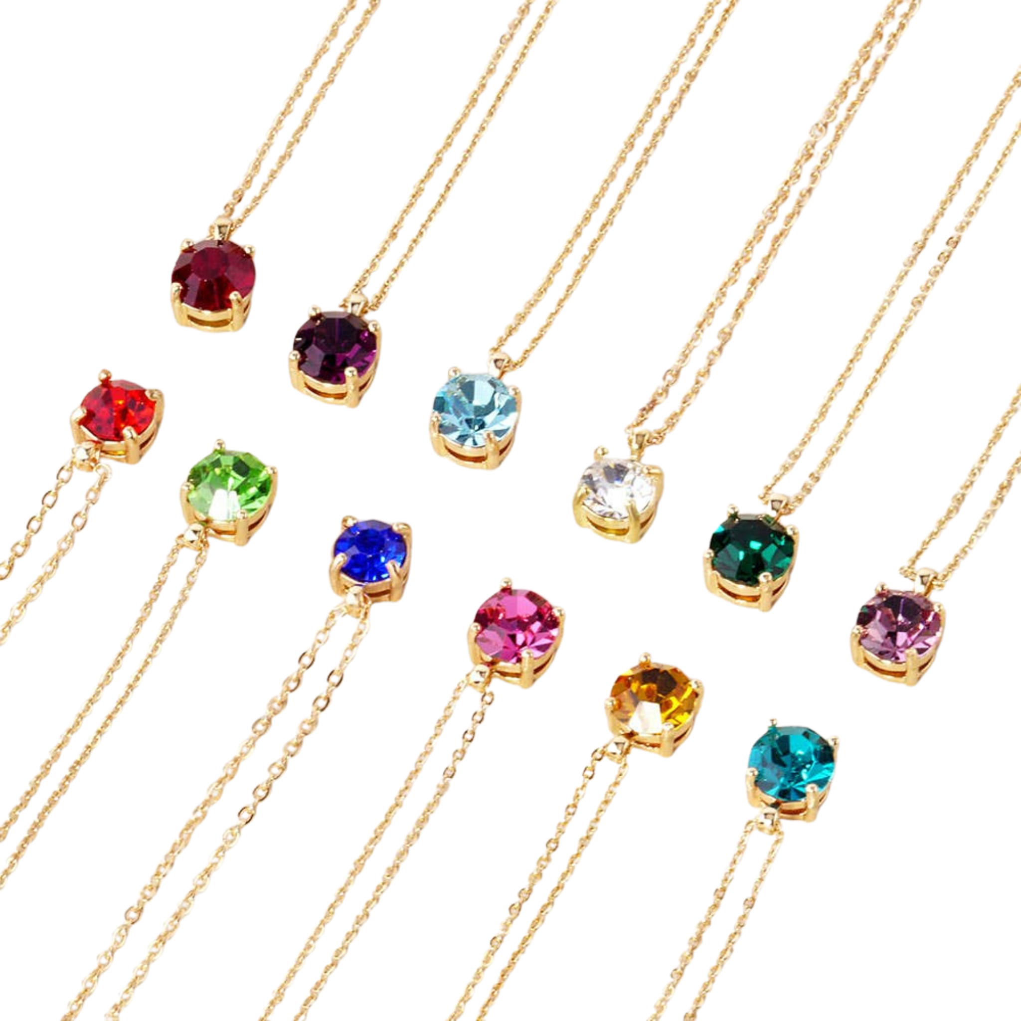 Gold Birthstone Pendant Necklace