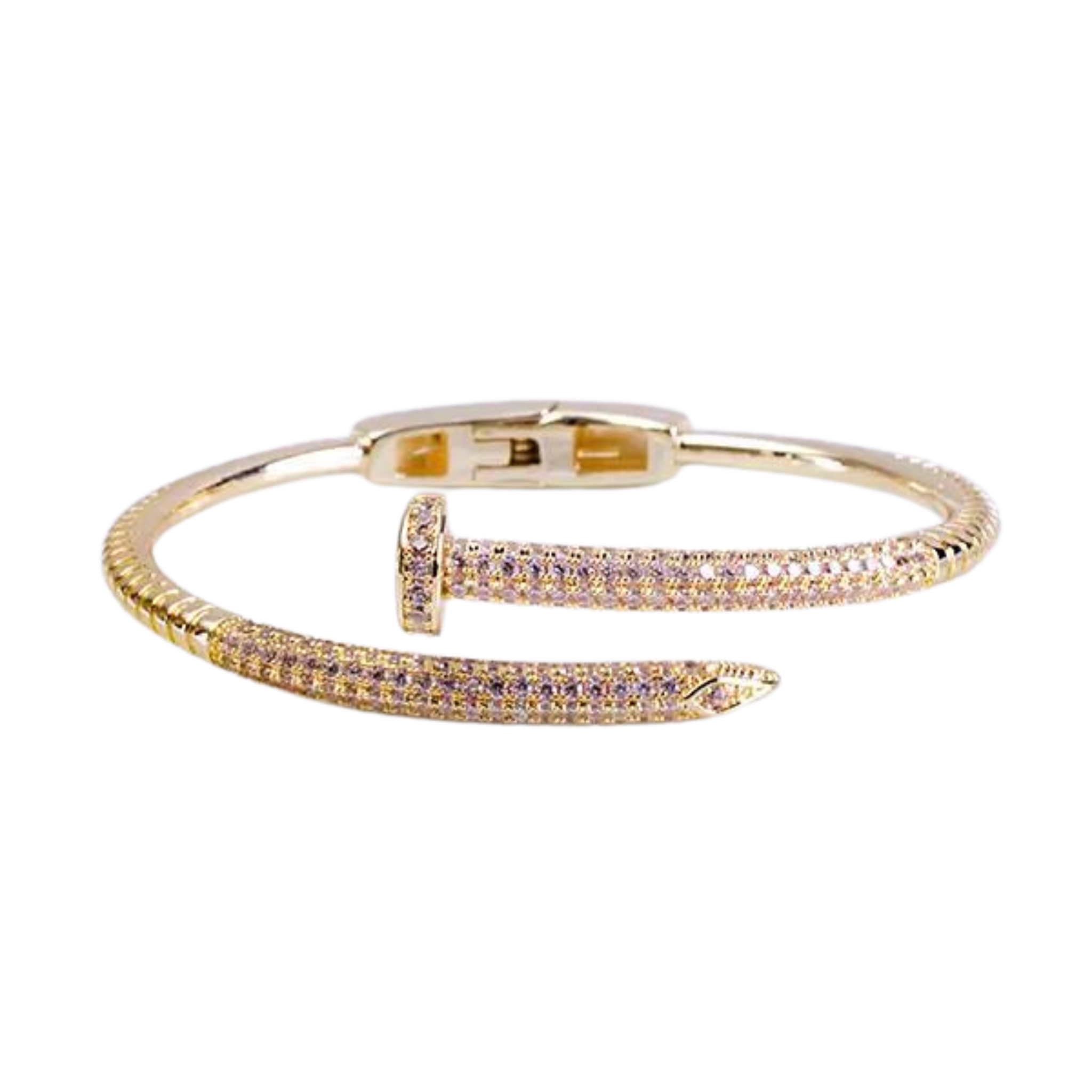 Gold Hinged Nail Bangle