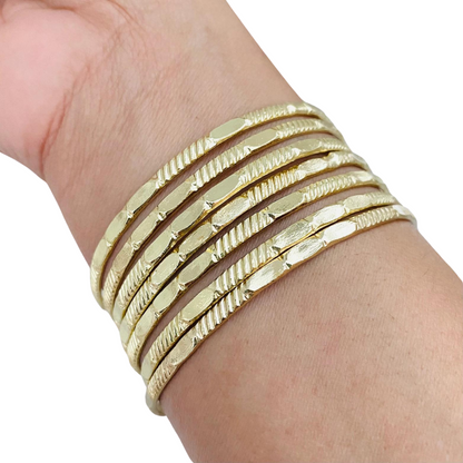 Hammered Bangles Bracelet Set (7)