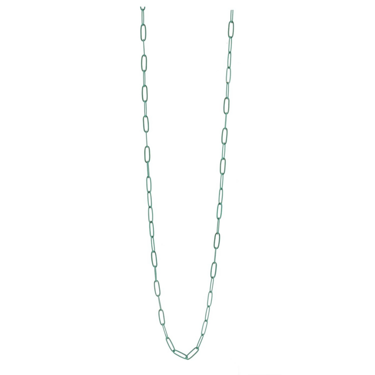 Teal Color Coated Metal 36" Necklace