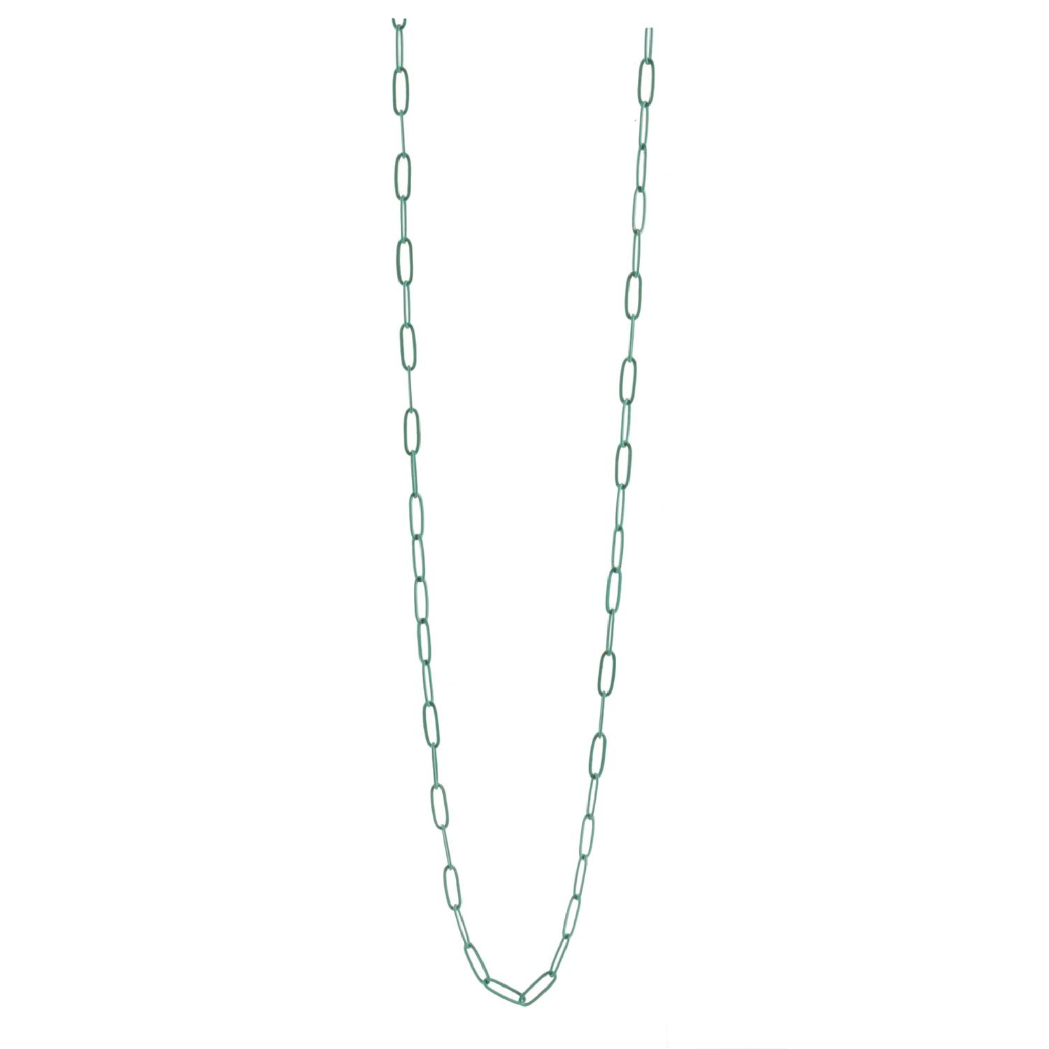 Teal Color Coated Metal 36" Necklace