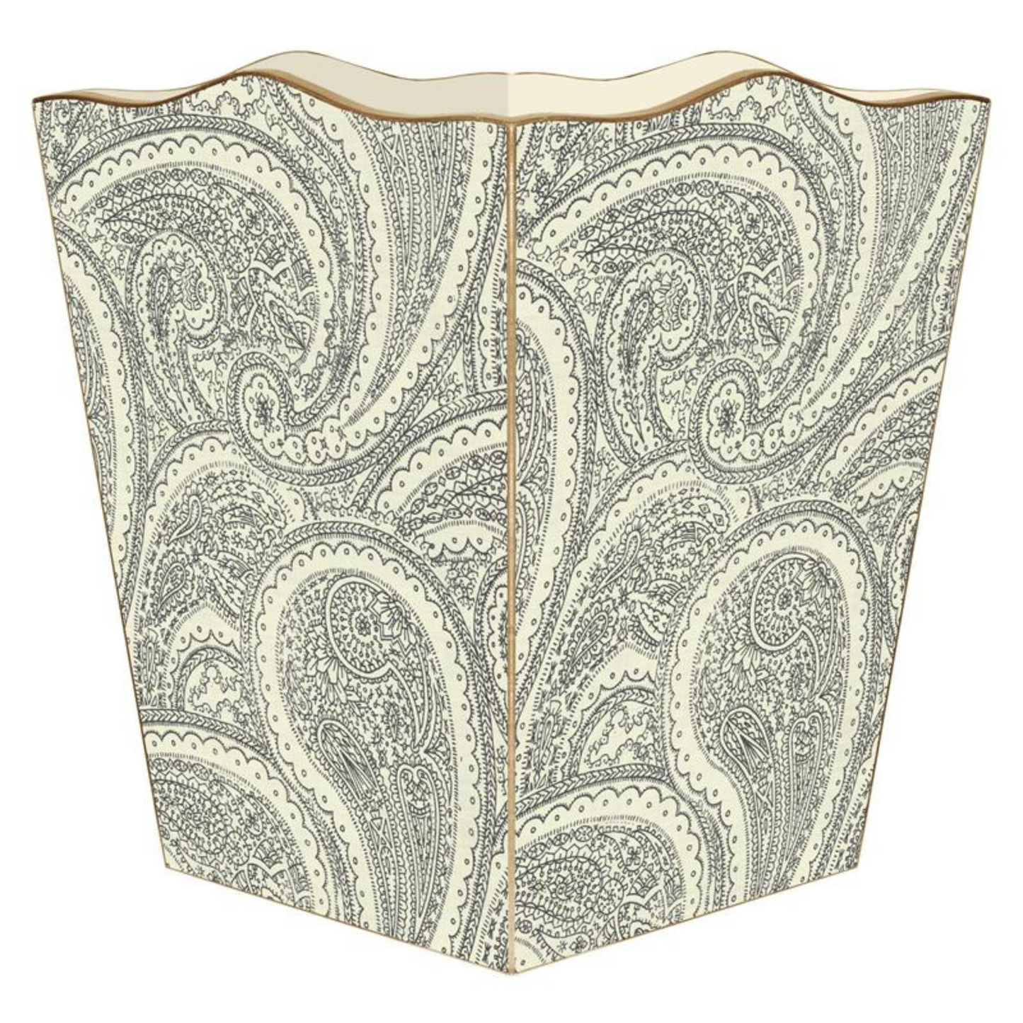 Paisley Wastebasket | Cream