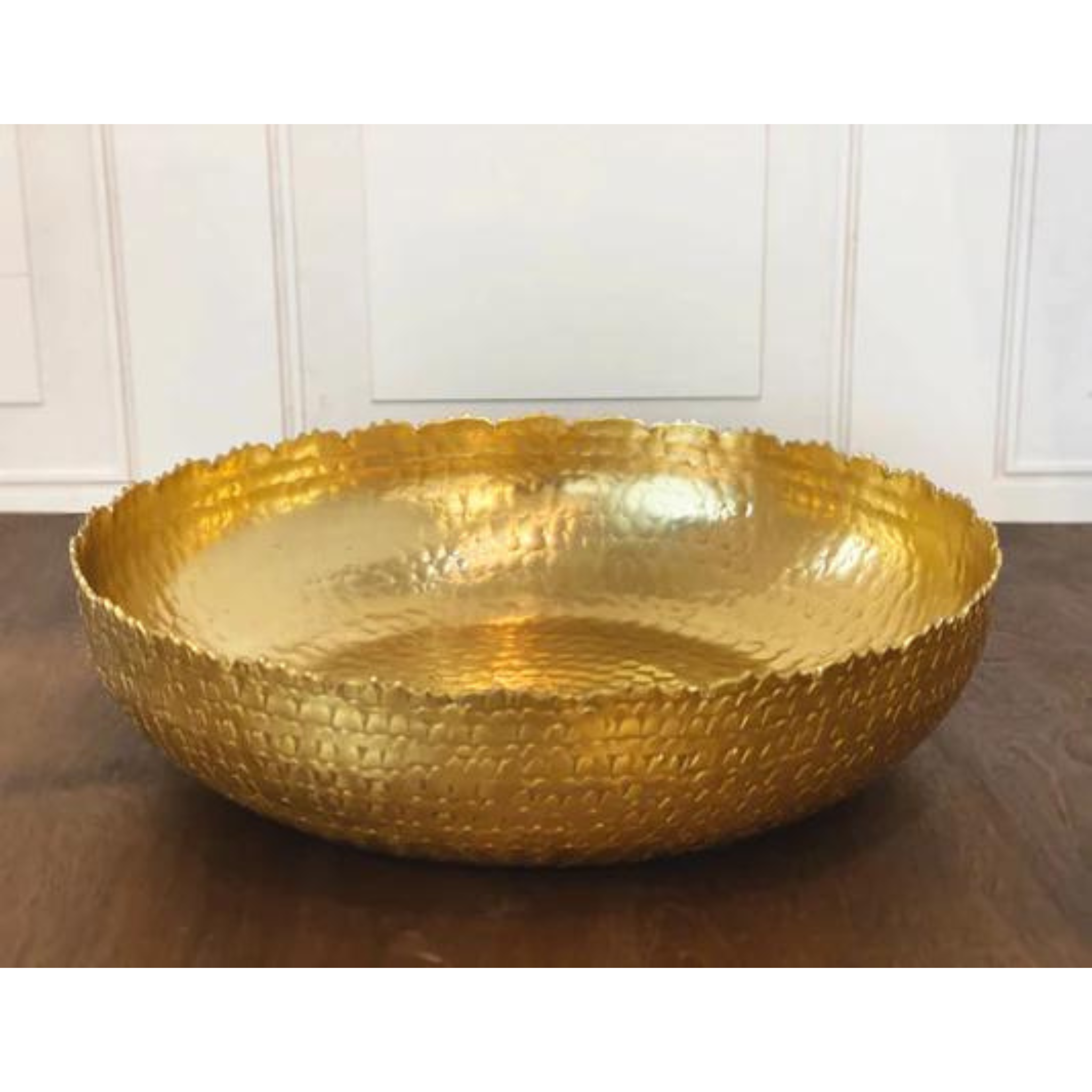 Large Gilded Hammered Bowl