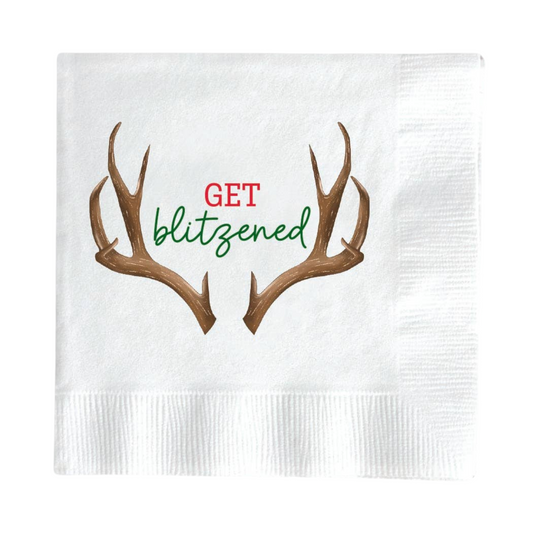 Get Blitzened Holiday Cocktail Napkins