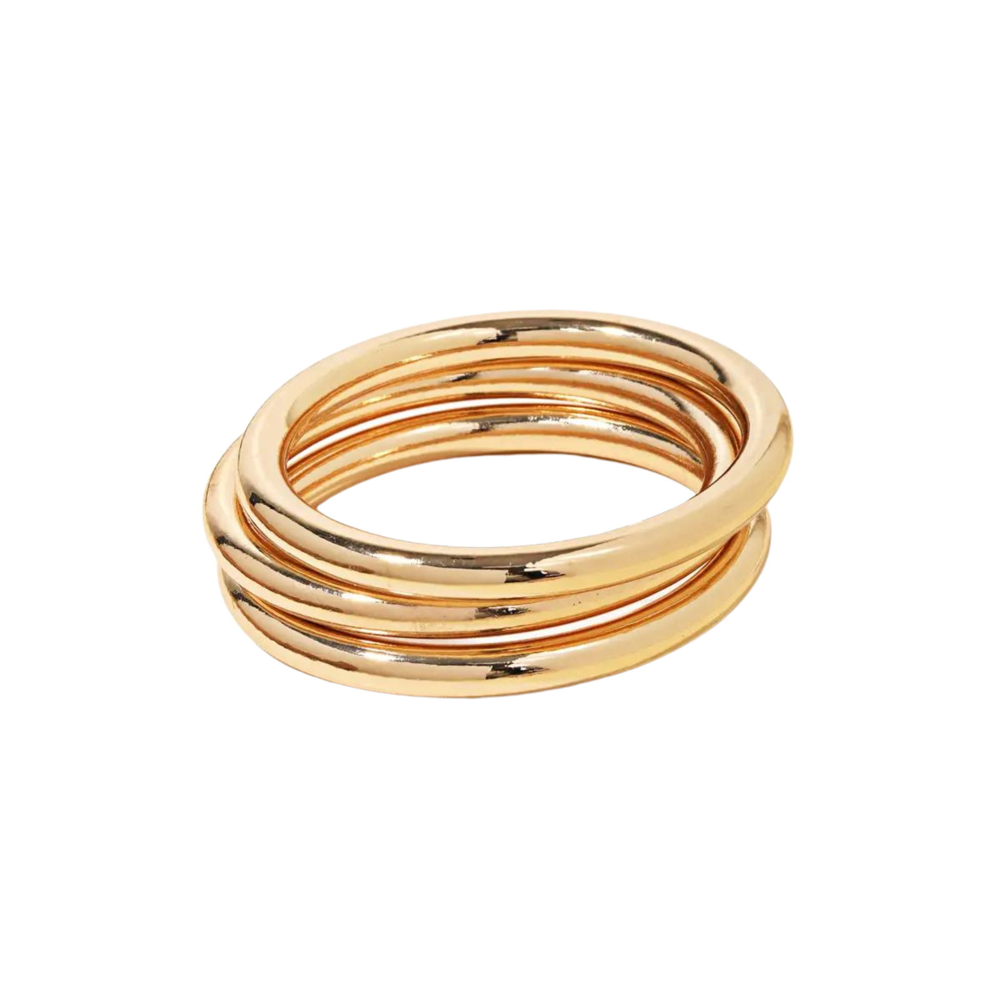 Metallic Triple Bangle Bracelet: Gold