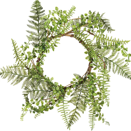 Artificial Mixed Greens Wreath Neutral Decor Modern