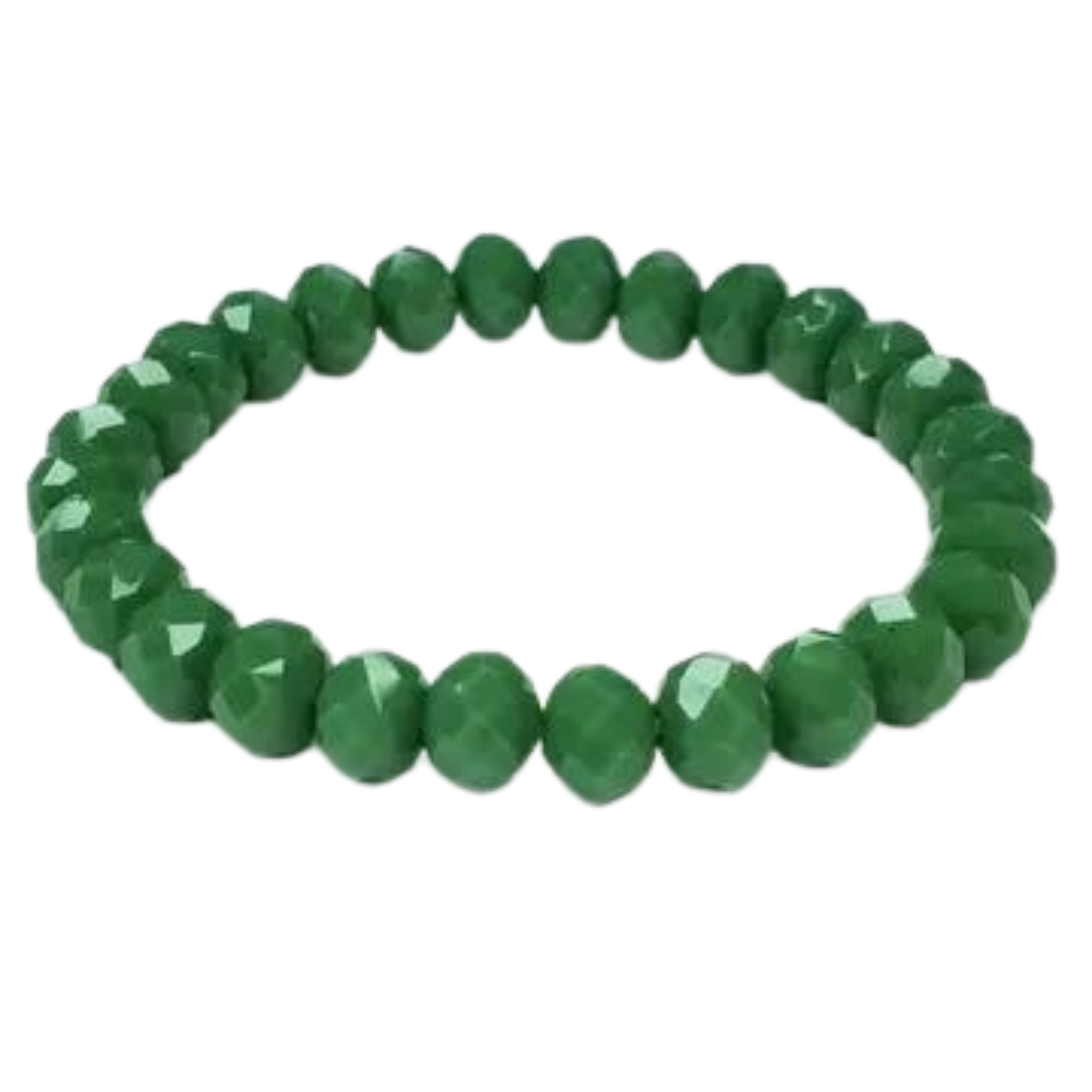 Rondelle Stretch Beaded Bracelet | Emerald