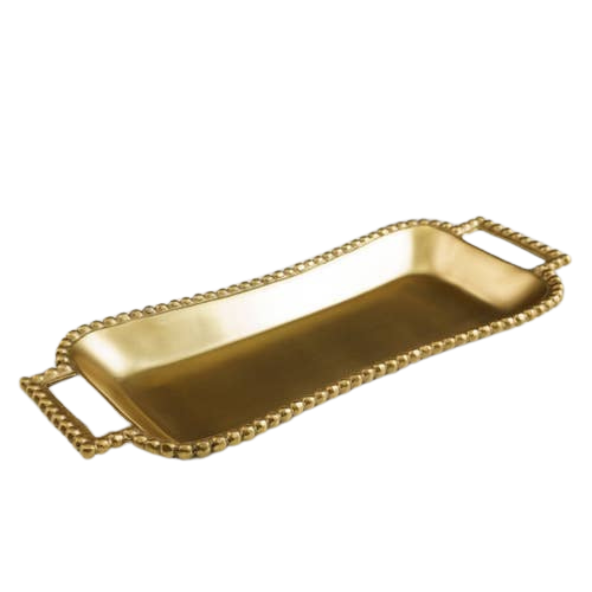 Gold Beaded Rectangle Tray