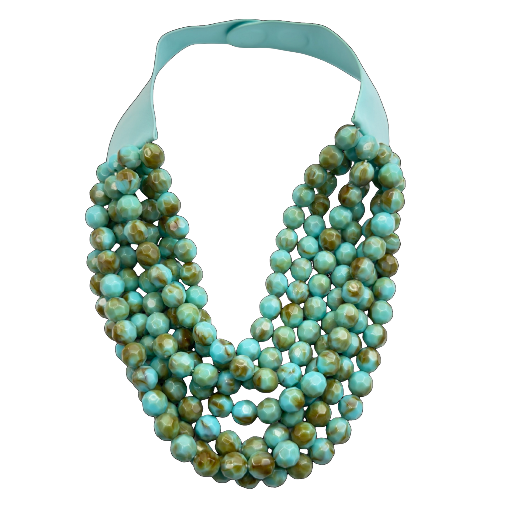 Multi-strand magnetic necklace: Green