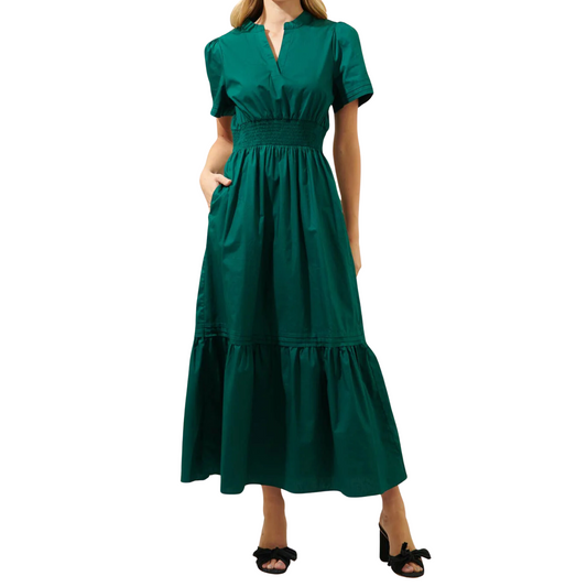 Belraj Poplin Maxi Dress: Emerald