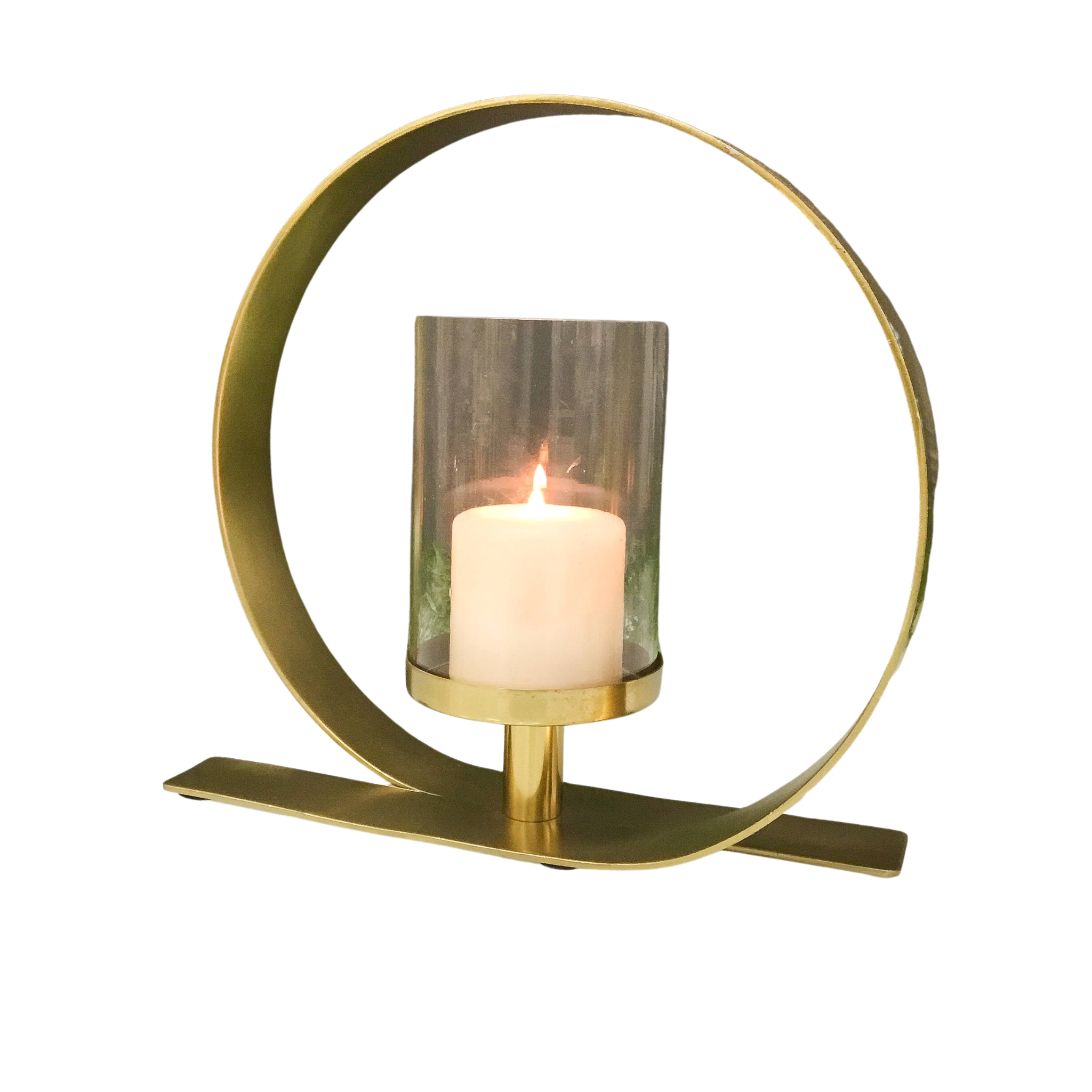 Gold Opulent Round Pillar Holder | Medium