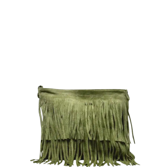 Cascada Suede Leather Bag: Olive