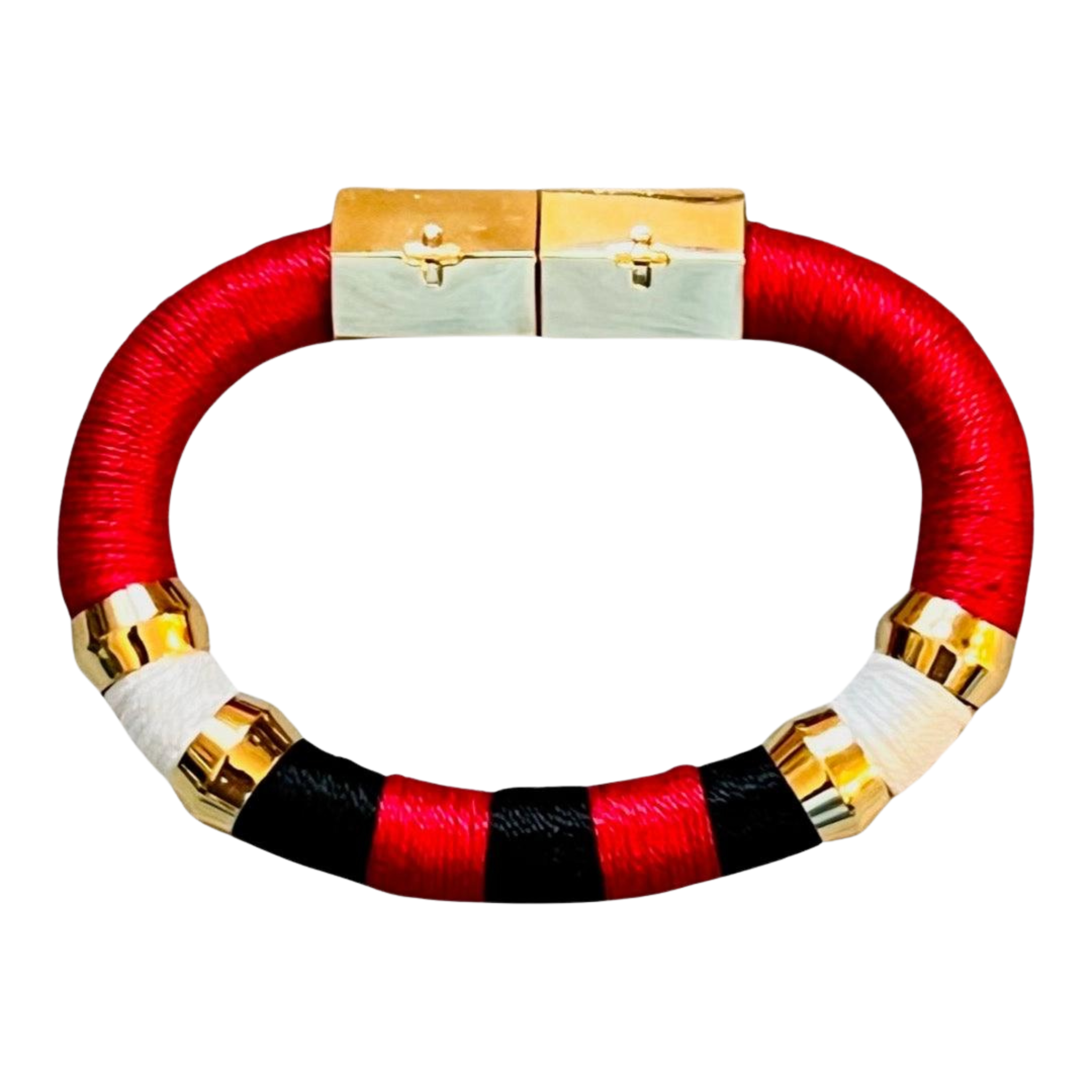 Magnetic Gameday Bracelet - Red, Black + White