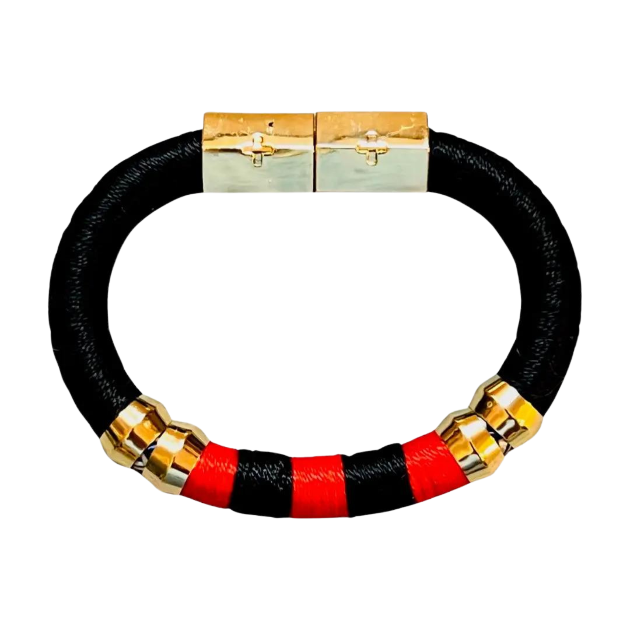 Magnetic Gameday Bracelet - Black + Red