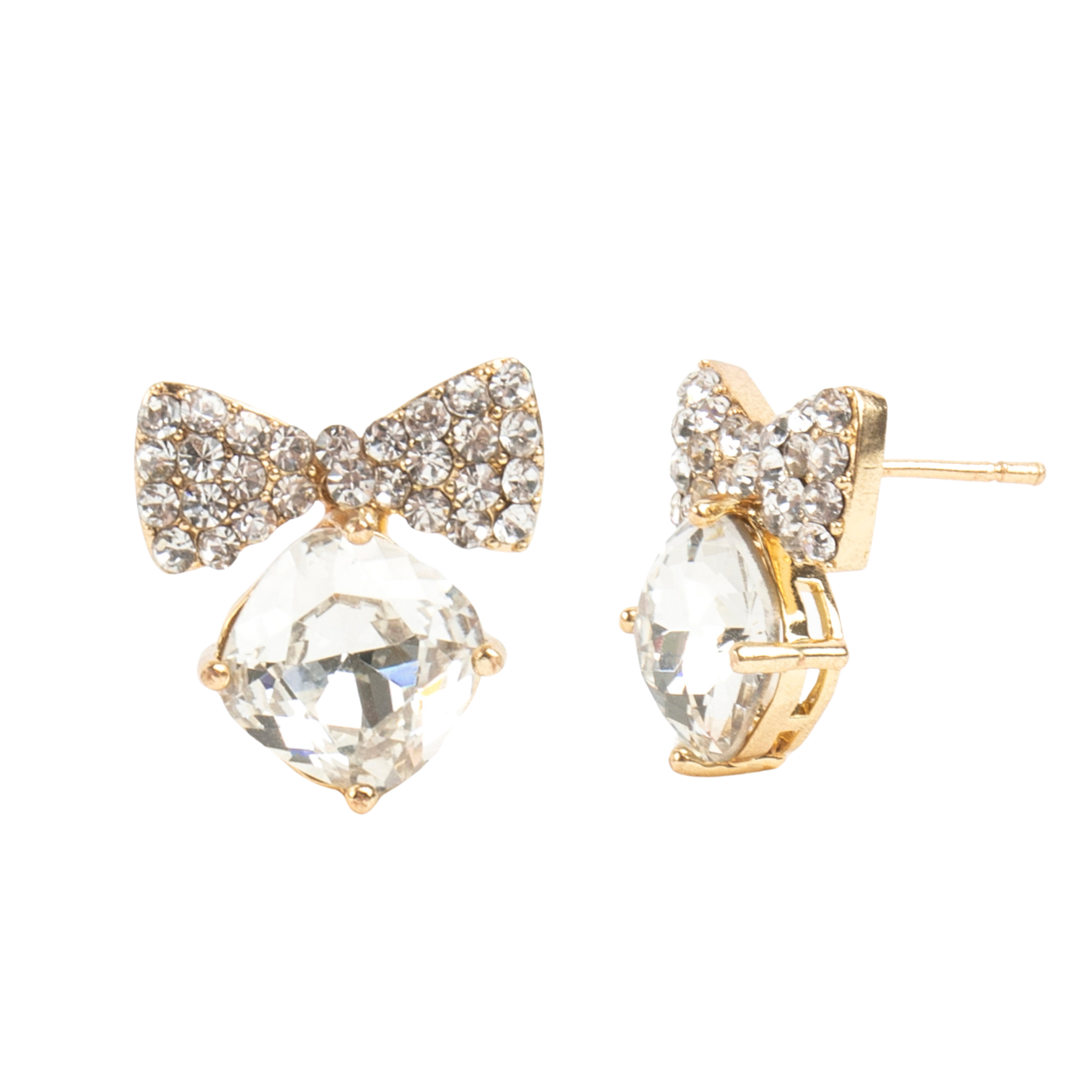 Bow Tie Post Earrings | Crystal