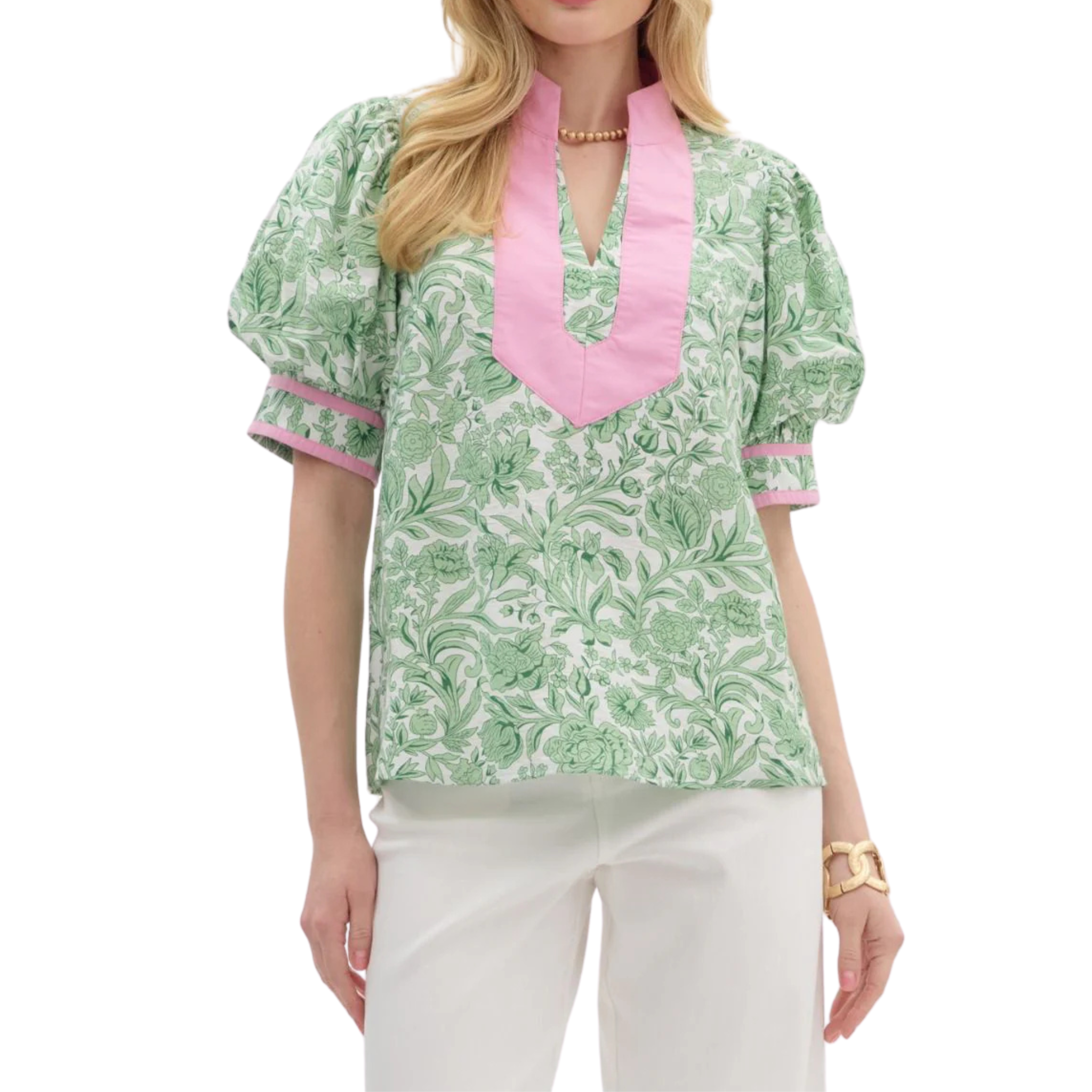 Botanical Breeze Puff Sleeve Top