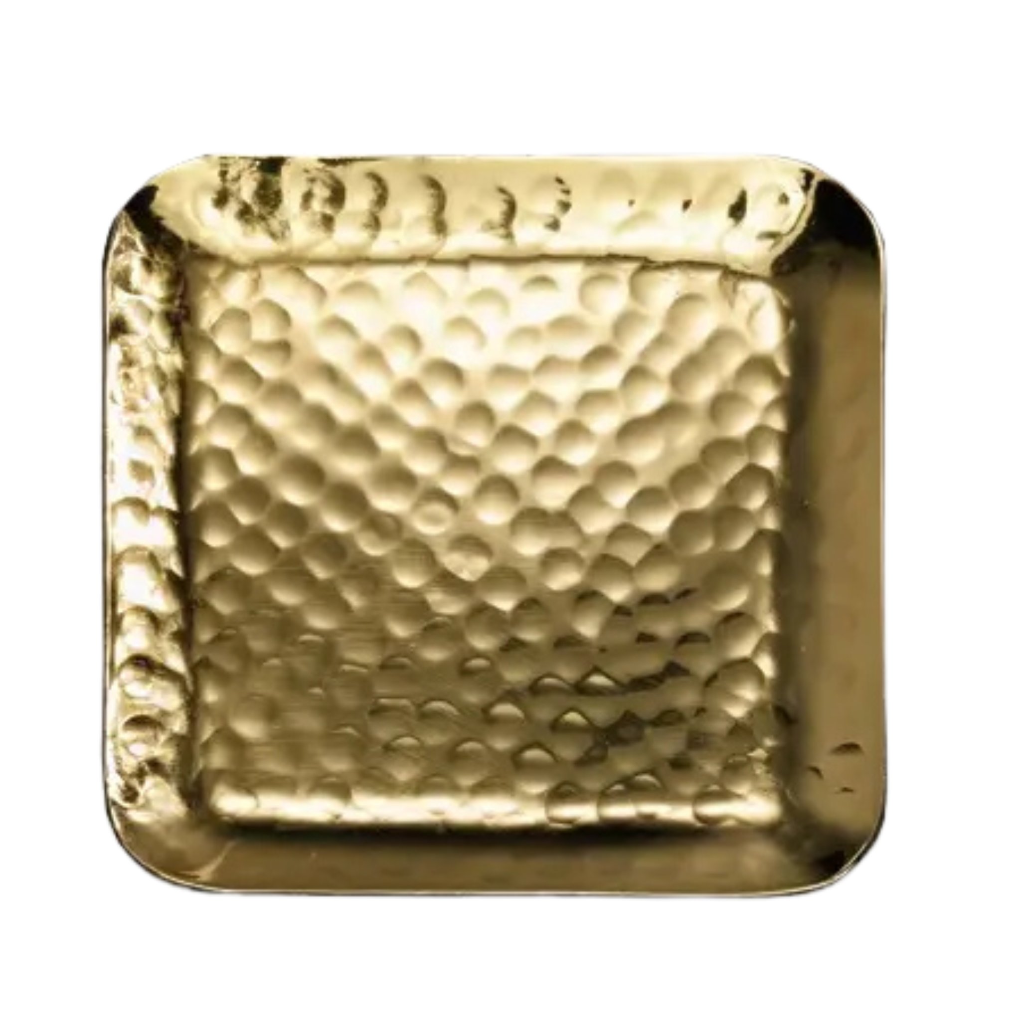 Gold Hammered Tray, Small 6" x 6"