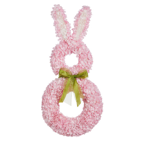 Pink Hydrangea Bunny Wreath