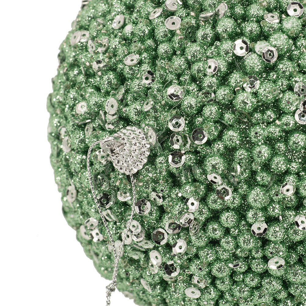 Green Shimmer Ball Ornament | 4"