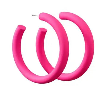 Everyday Matte Colored Hoops | Fuchsia