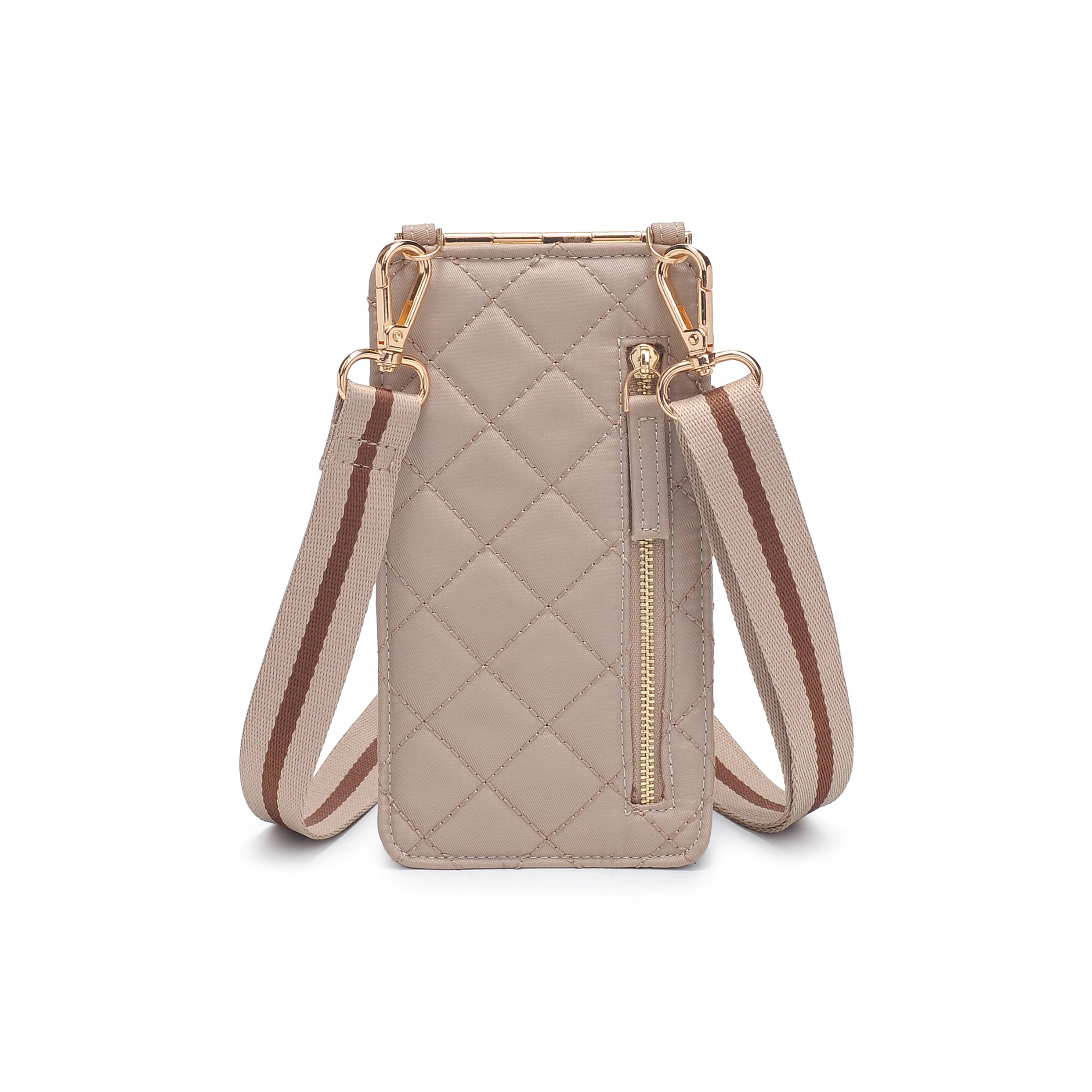 Nude Quilted Cell Phone Crossbody