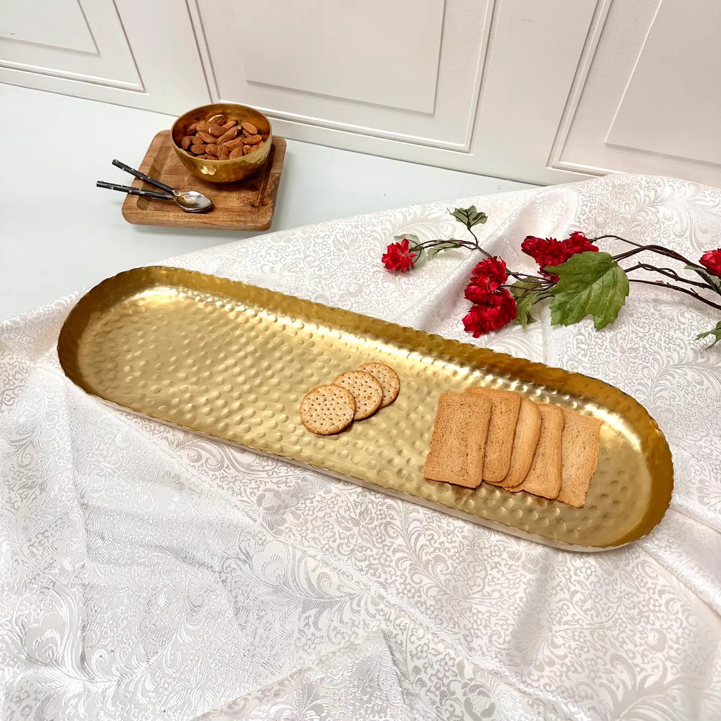 Gold Hammered Tray Large