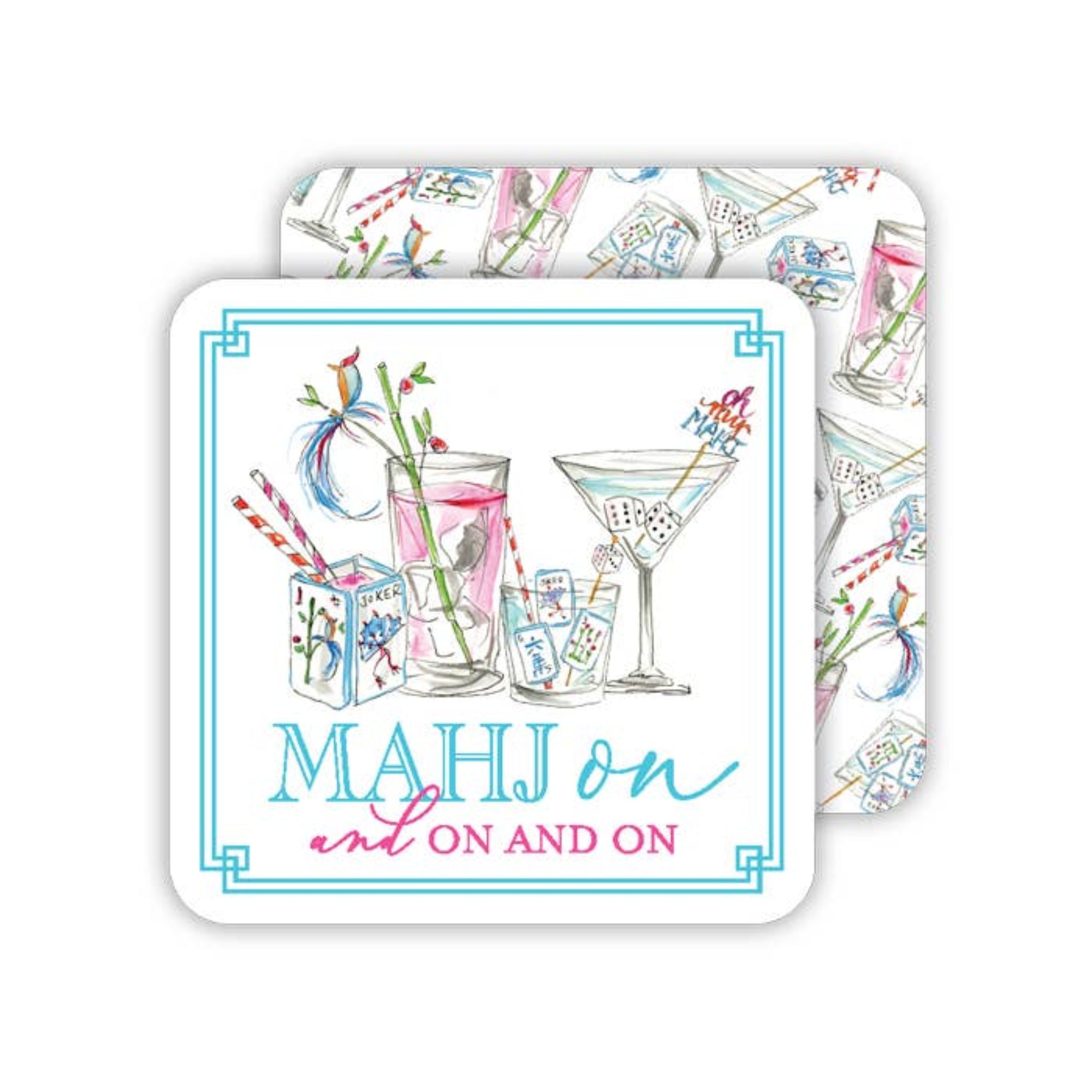 Mahjong Cocktails Square Coasters | Set Of 20