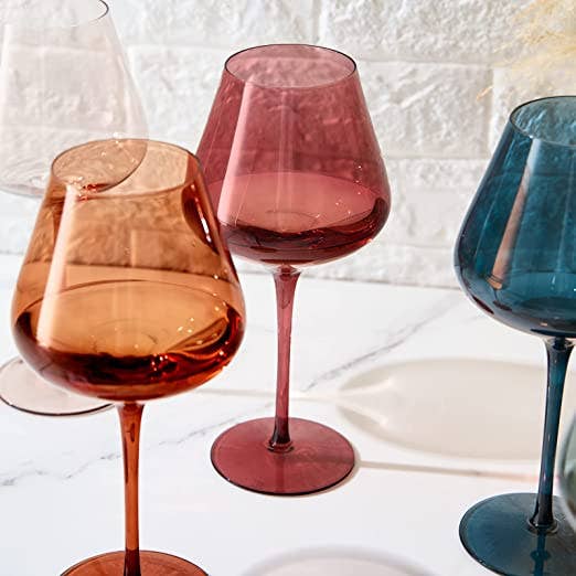 Colored Crystal Wine Glass (6 Color Options)