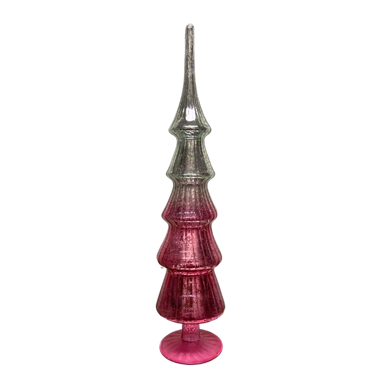 Pink & Silver Glass Finial