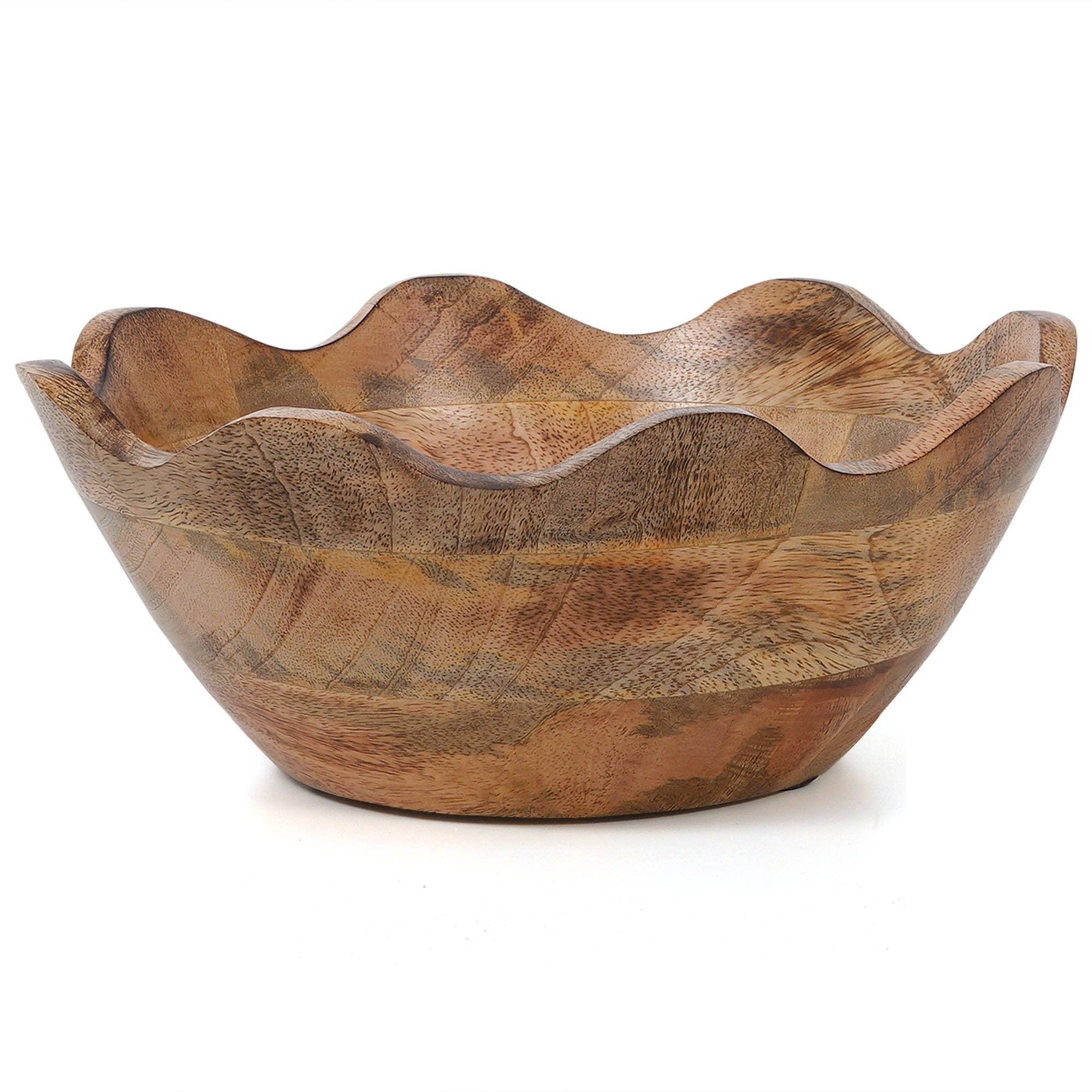 Wooden Scalloped Bowl