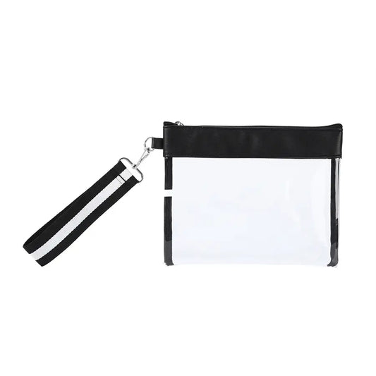 Black & White Wristlet Cosmetic Bag