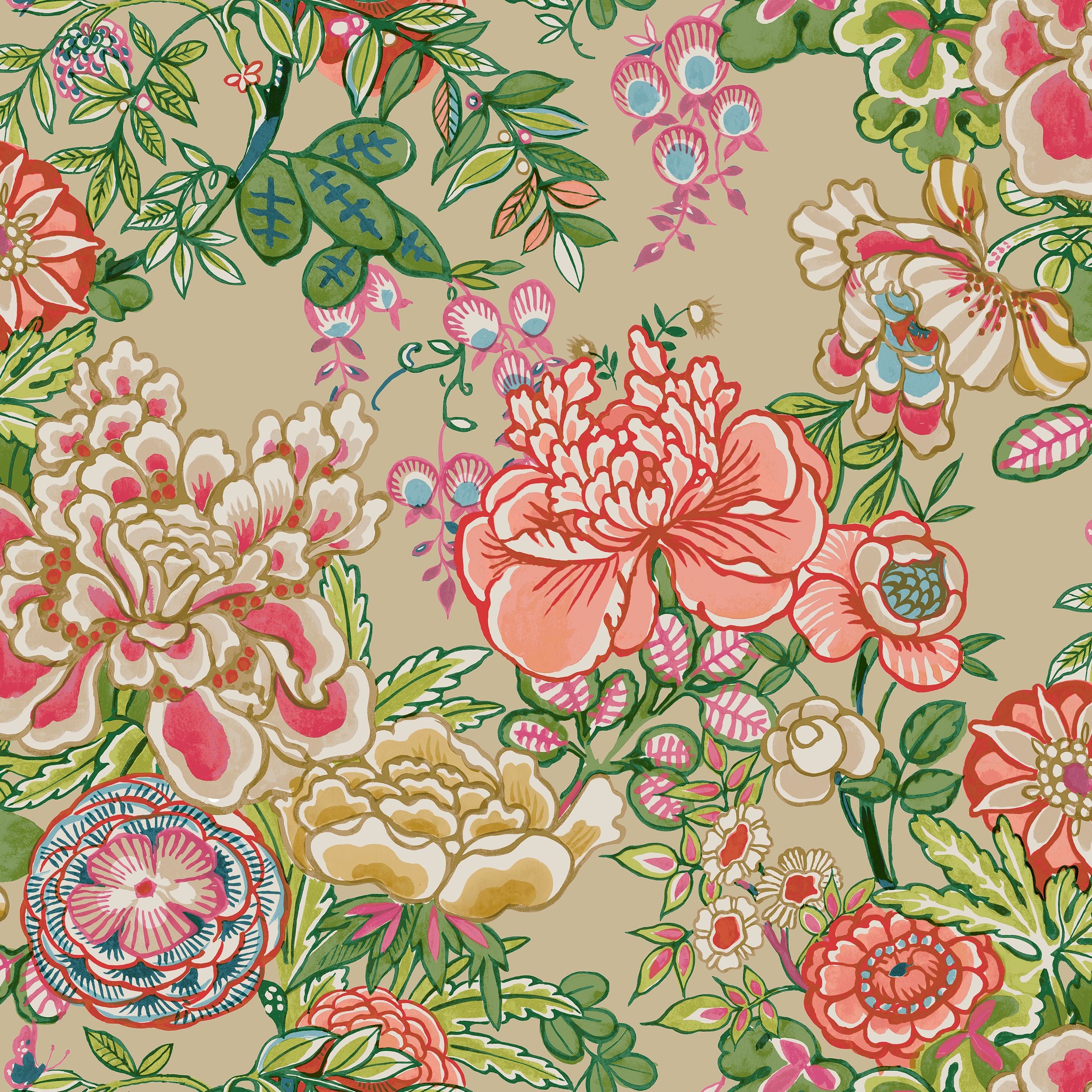 Peony Garden Thibaut Wallpaper - Double Roll