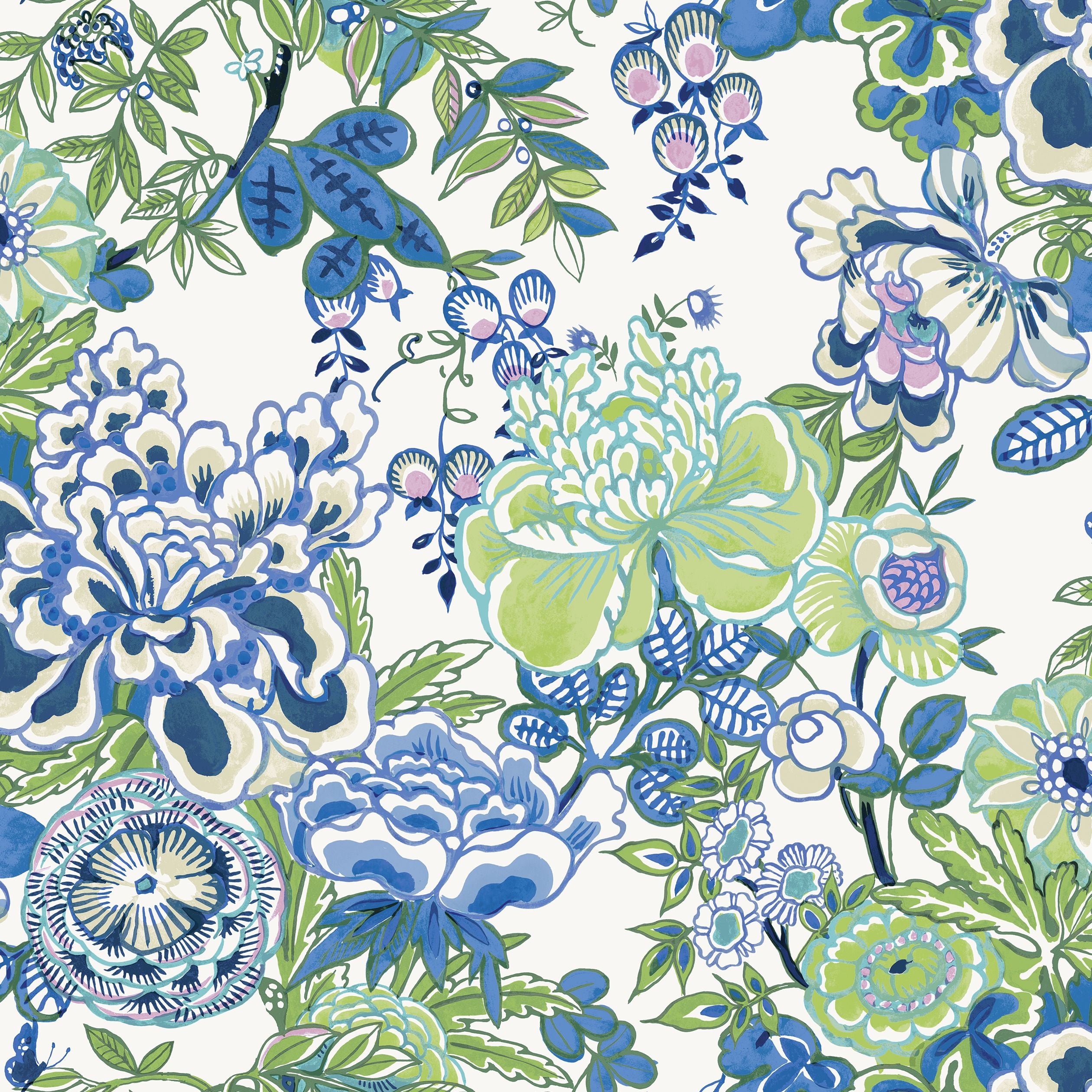 Peony Garden Thibaut Wallpaper - Double Roll