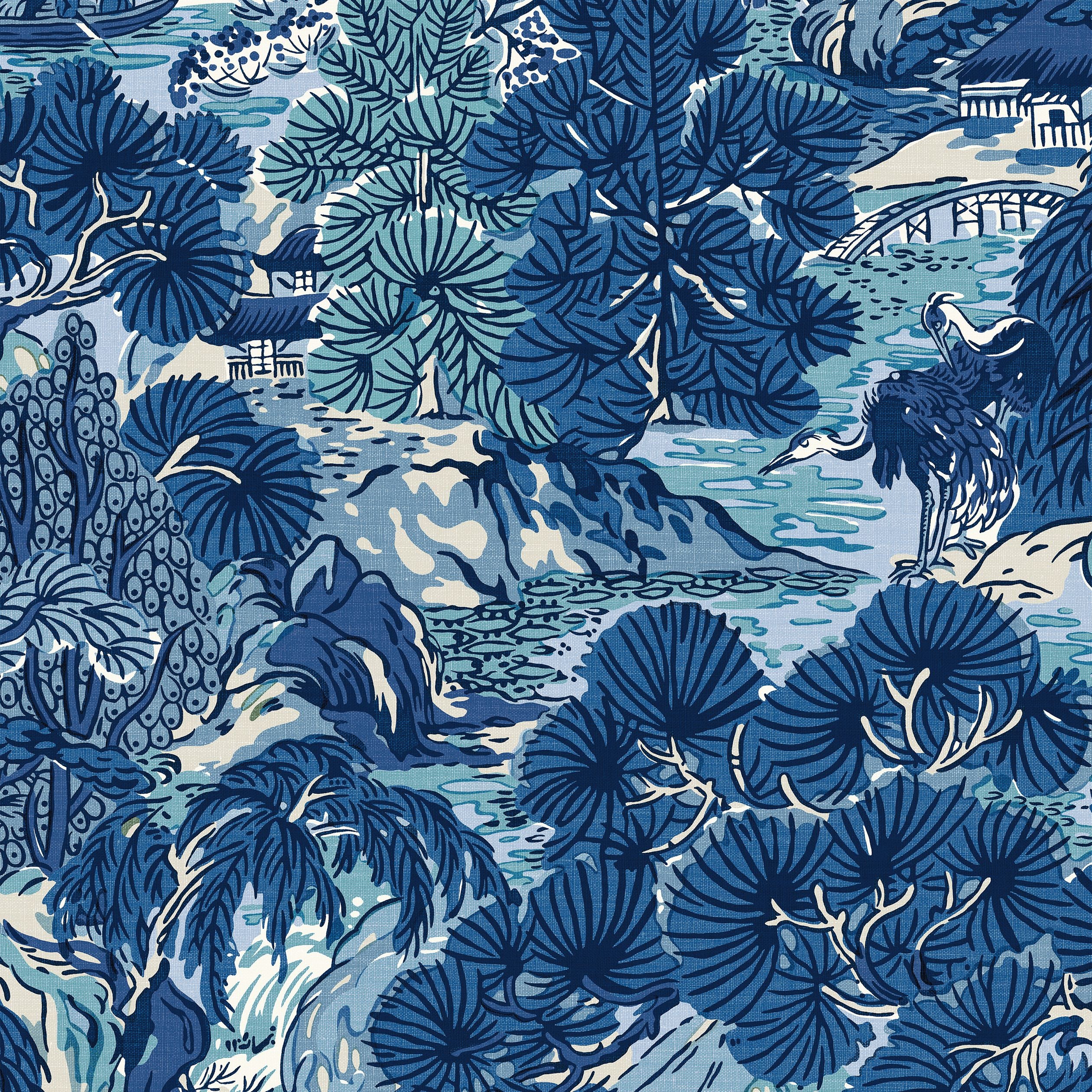 Pagoda Trees Thibaut Wallpaper - Double Roll