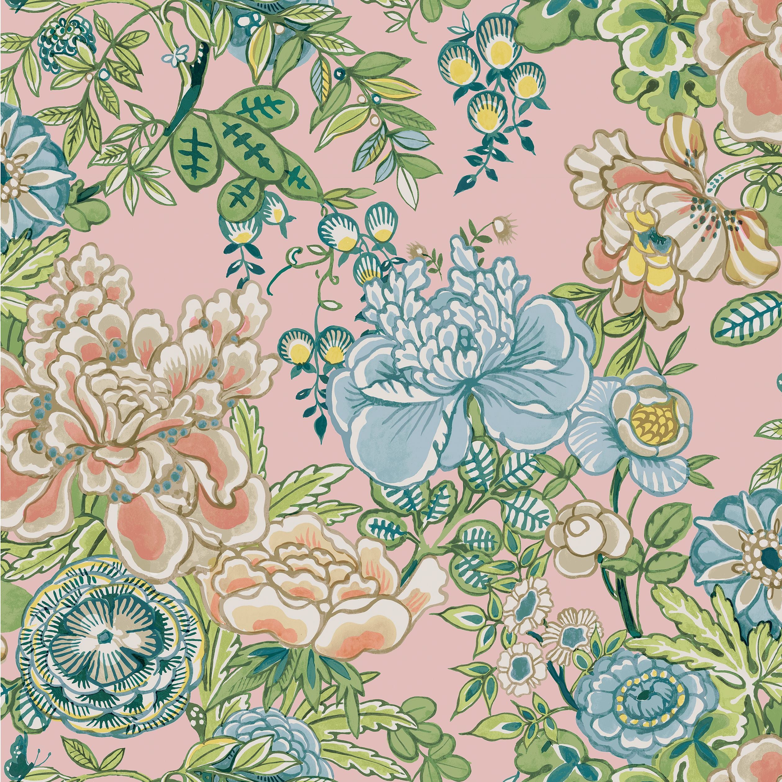 Peony Garden Thibaut Wallpaper - Double Roll