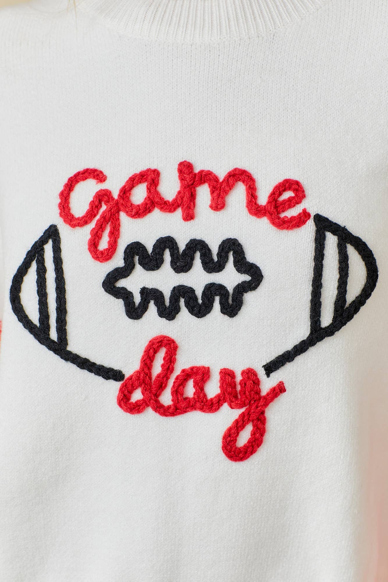 Game Day Embroidery Color Block Sweater