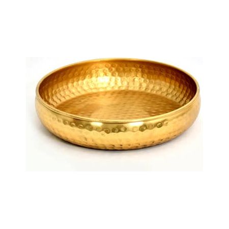 Sleek Gold Hammered Round Bowl